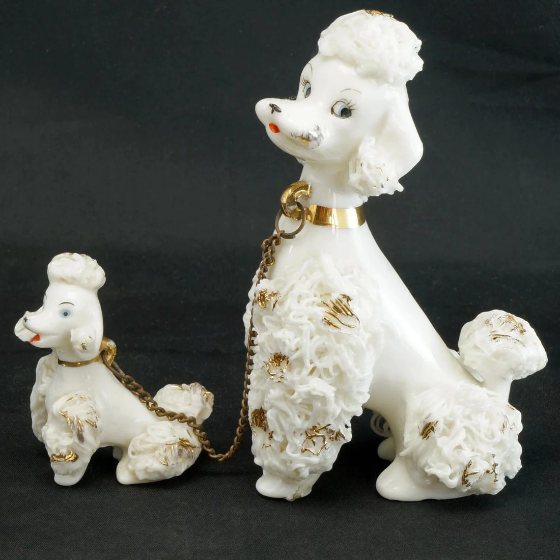 1950s Ceramic Spaghetti Poodle and Pup - 4
