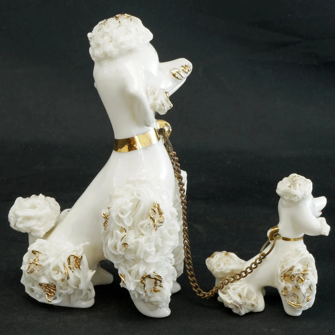1950s Ceramic Spaghetti Poodle and Pup - 6
