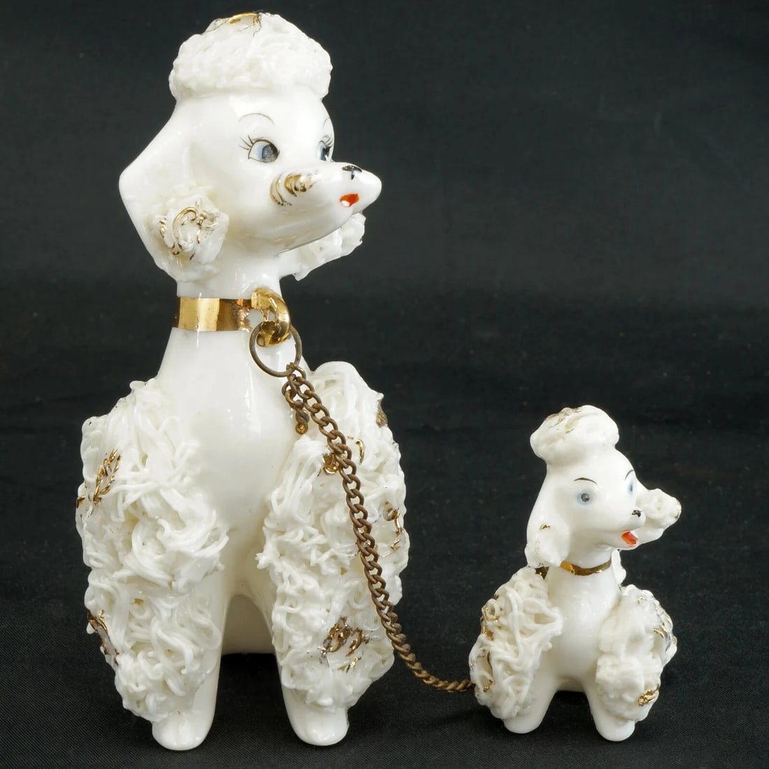 1950s Ceramic Spaghetti Poodle and Pup - 7