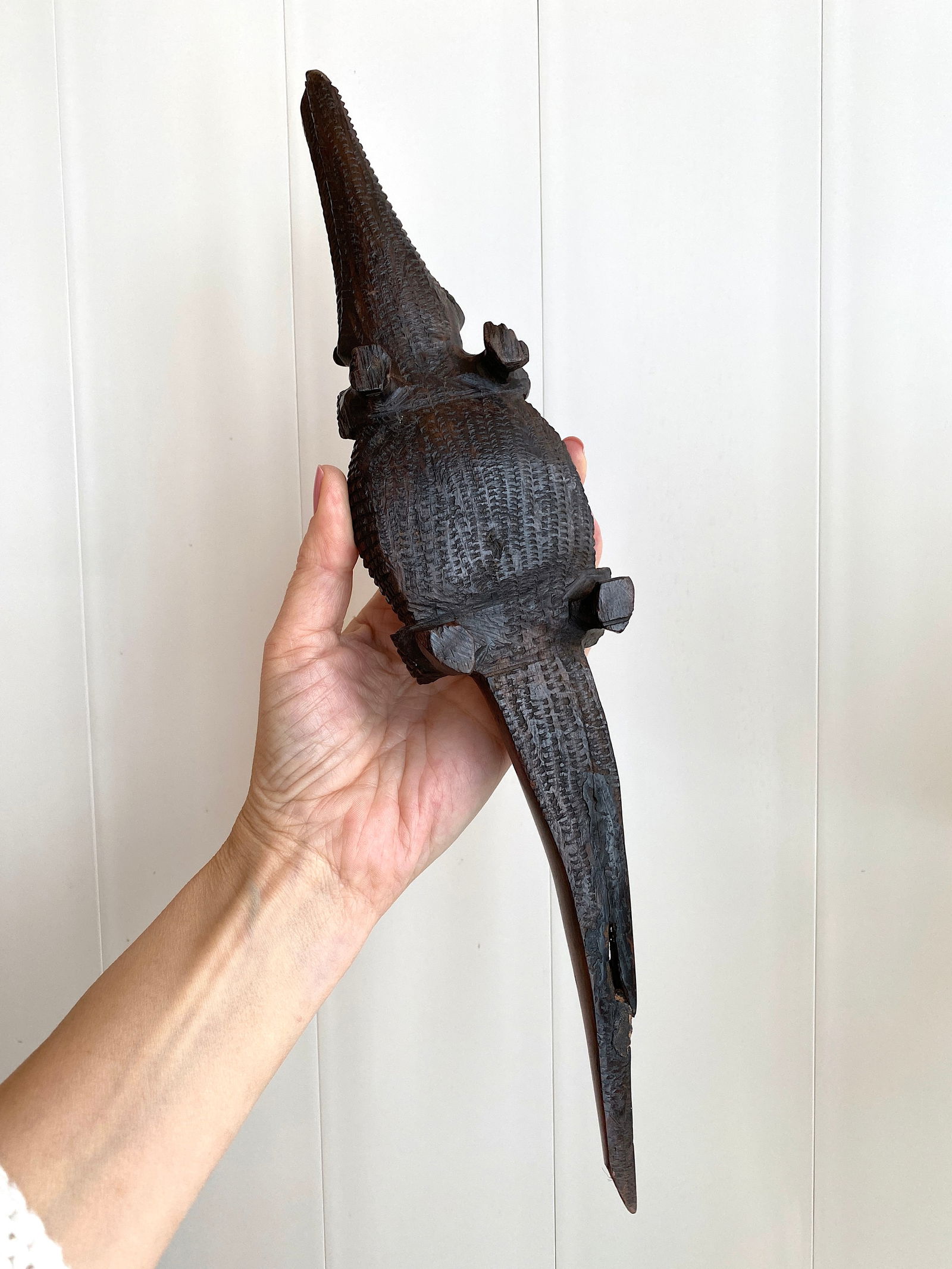 Crocodile Carved from Wood - 8