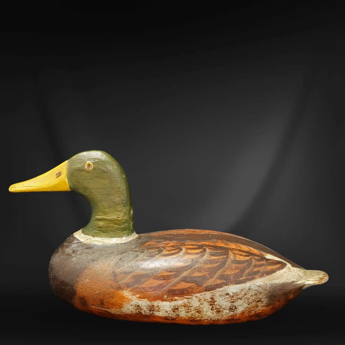 1920s Folk Art Wood Mallard Duck - 6