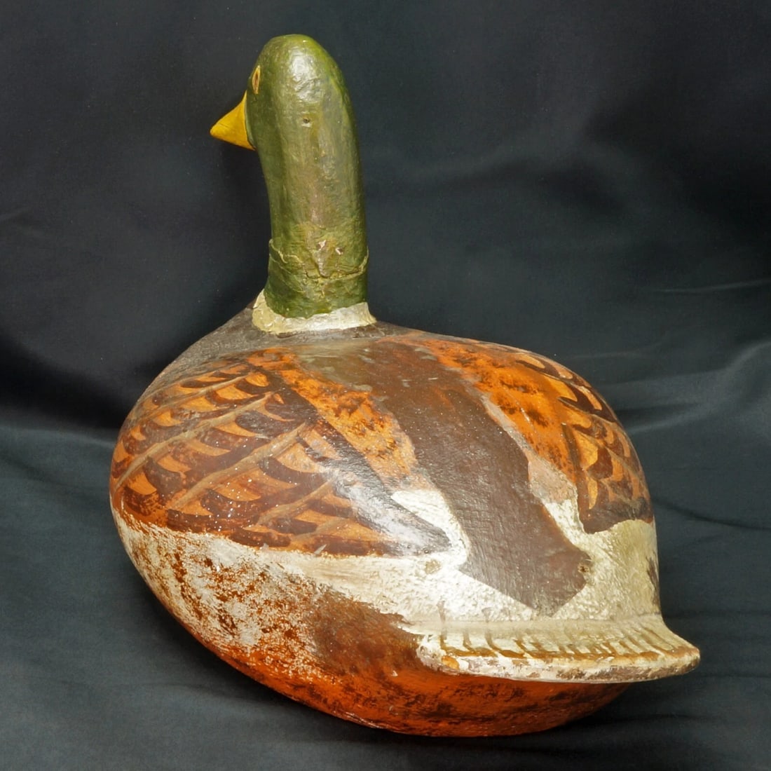 1920s Folk Art Wood Mallard Duck - 7