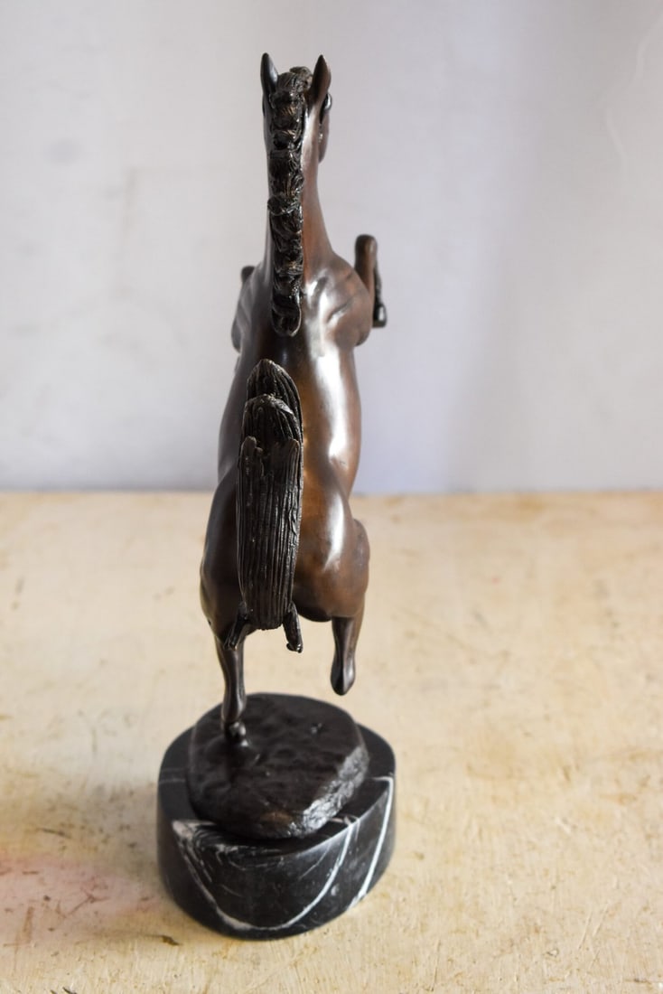 Powerful Ferrari Horse on Hind Legs Bronze Statue 9" x 4" x 13"H - 10