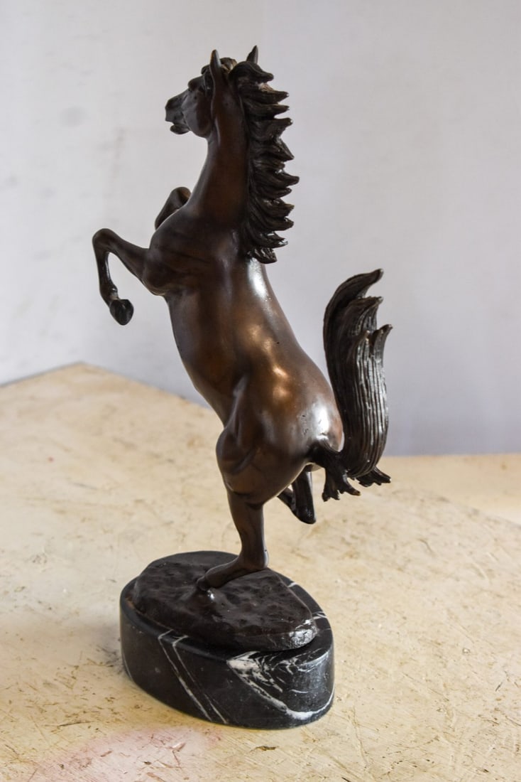 Powerful Ferrari Horse on Hind Legs Bronze Statue 9" x 4" x 13"H - 11