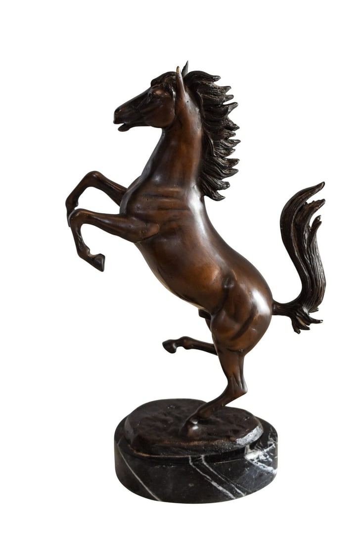 Powerful Ferrari Horse on Hind Legs Bronze Statue 9" x 4" x 13"H (1 of 12)
