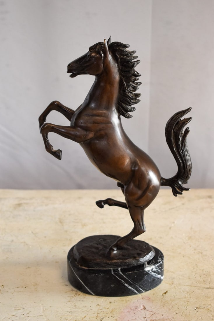Powerful Ferrari Horse on Hind Legs Bronze Statue 9" x 4" x 13"H - 3