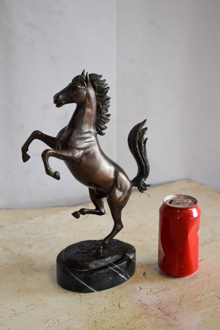 Powerful Ferrari Horse on Hind Legs Bronze Statue 9" x 4" x 13"H - 4