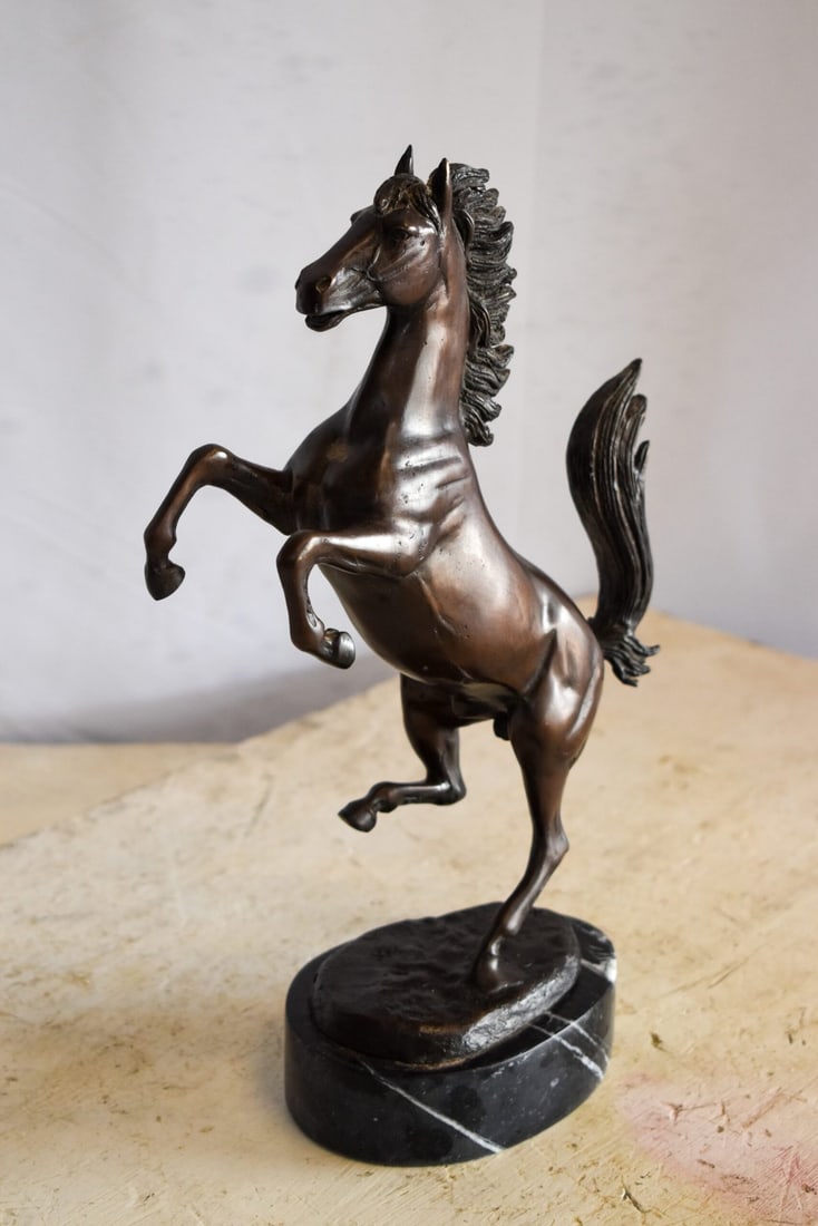 Powerful Ferrari Horse on Hind Legs Bronze Statue 9" x 4" x 13"H - 5