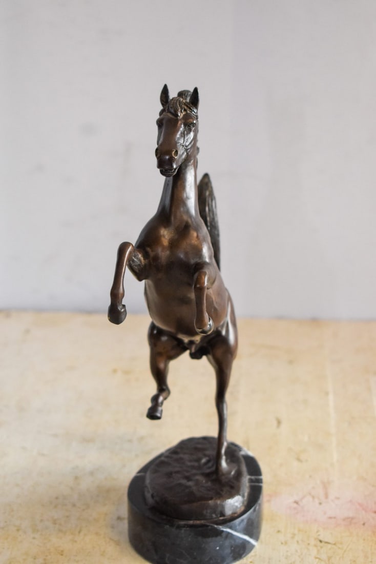 Powerful Ferrari Horse on Hind Legs Bronze Statue 9" x 4" x 13"H - 6