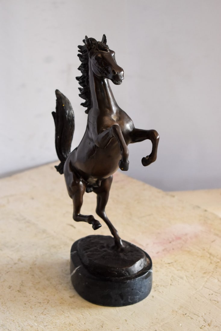 Powerful Ferrari Horse on Hind Legs Bronze Statue 9" x 4" x 13"H - 7