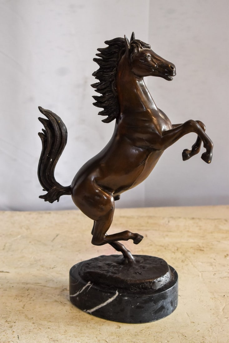 Powerful Ferrari Horse on Hind Legs Bronze Statue 9" x 4" x 13"H - 8