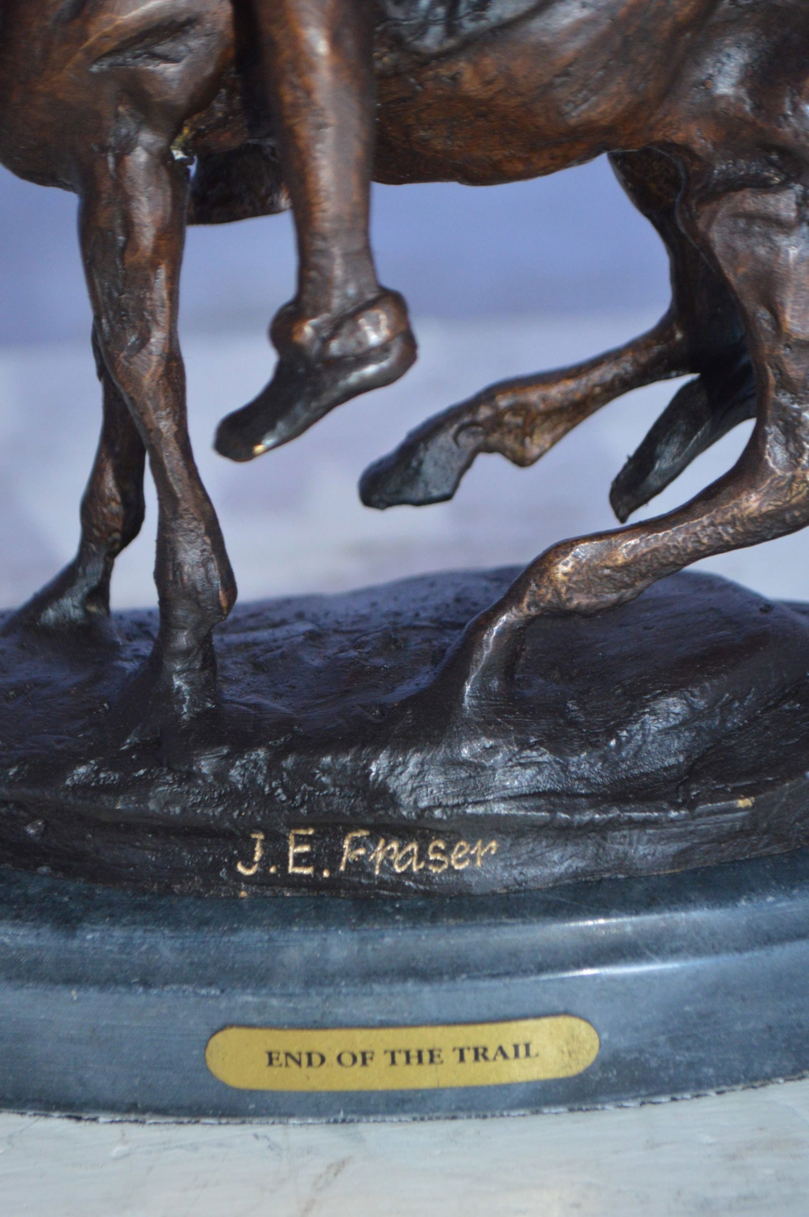 End of the Trail by James Fraser statue - replica - Size: 7"L x 3"W x 9"H. - 5