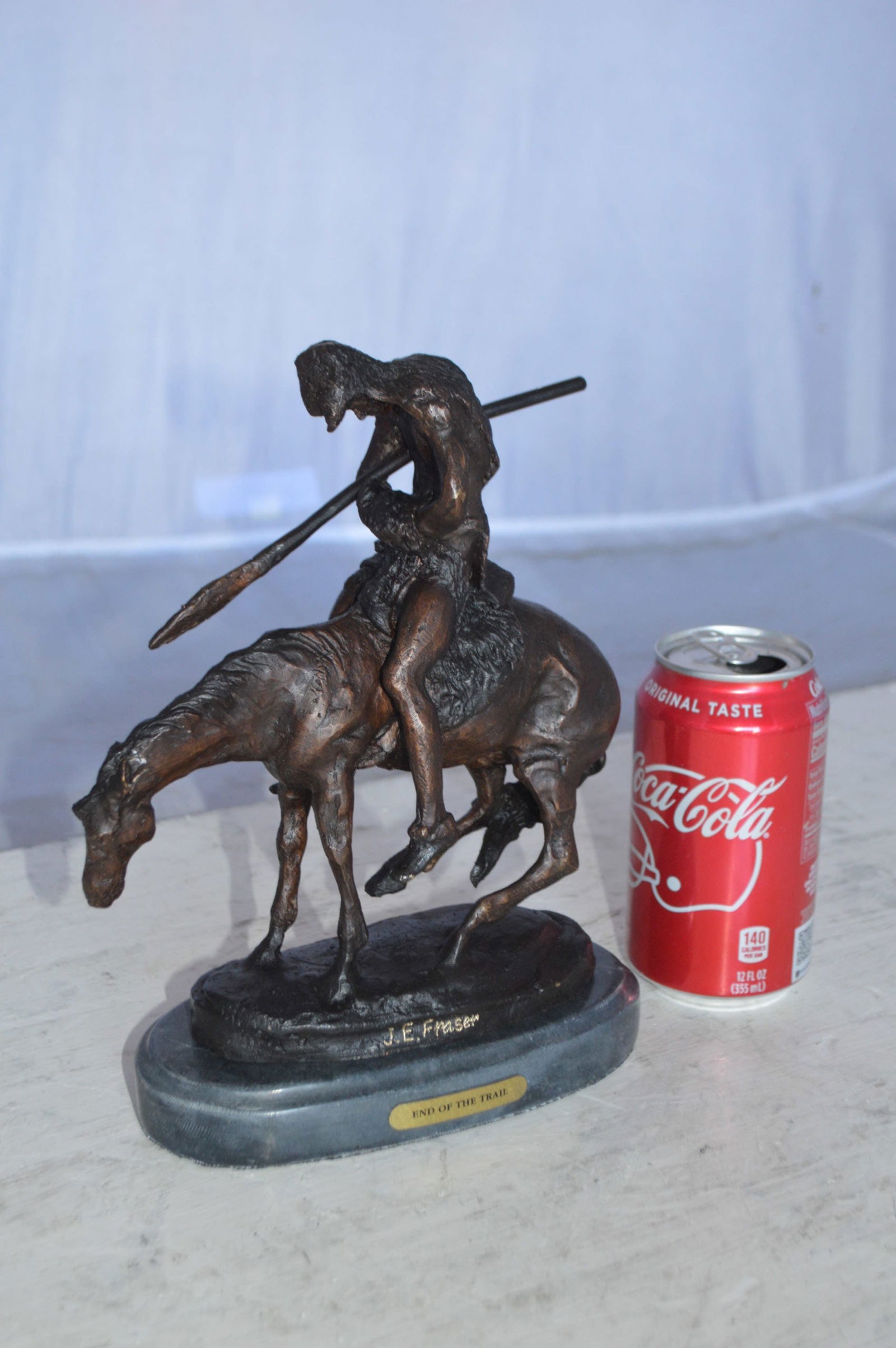 End of the Trail by James Fraser statue - replica - Size: 7"L x 3"W x 9"H. - 6