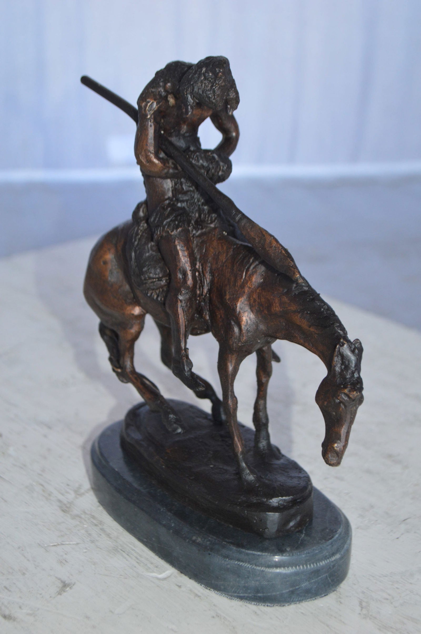 End of the Trail by James Fraser statue - replica - Size: 7"L x 3"W x 9"H. - 9
