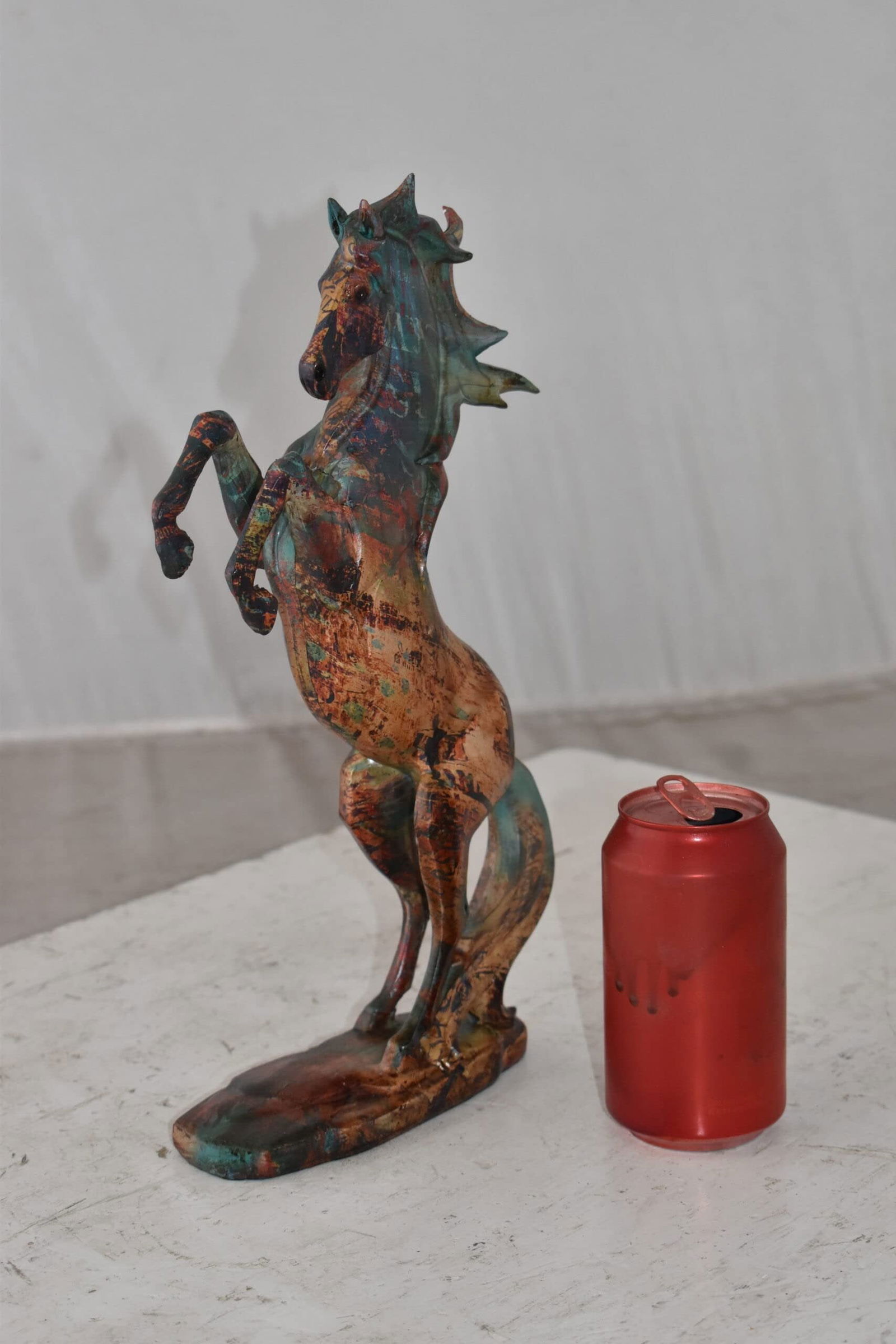 Small Varicolored Rearing Horse Resin Statue Size: 8" x 3" x 13"H - 5