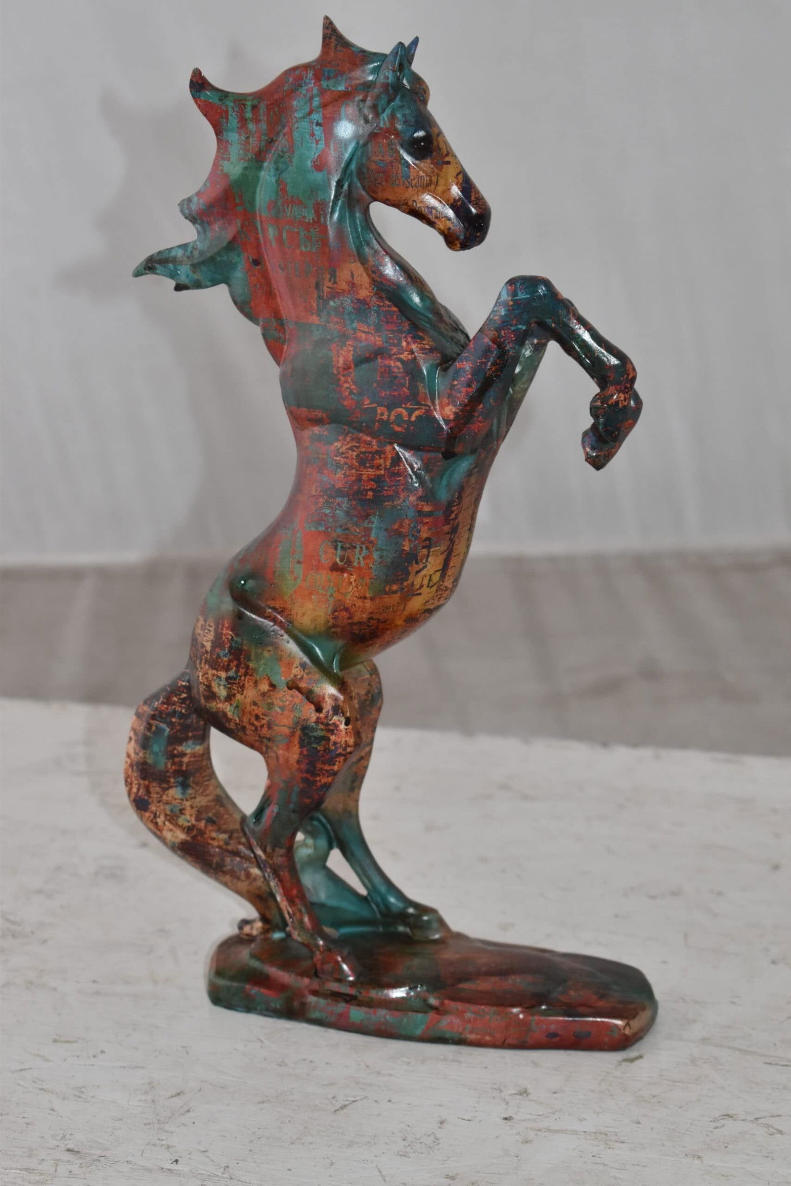 Small Varicolored Rearing Horse Resin Statue Size: 8" x 3" x 13"H - 7