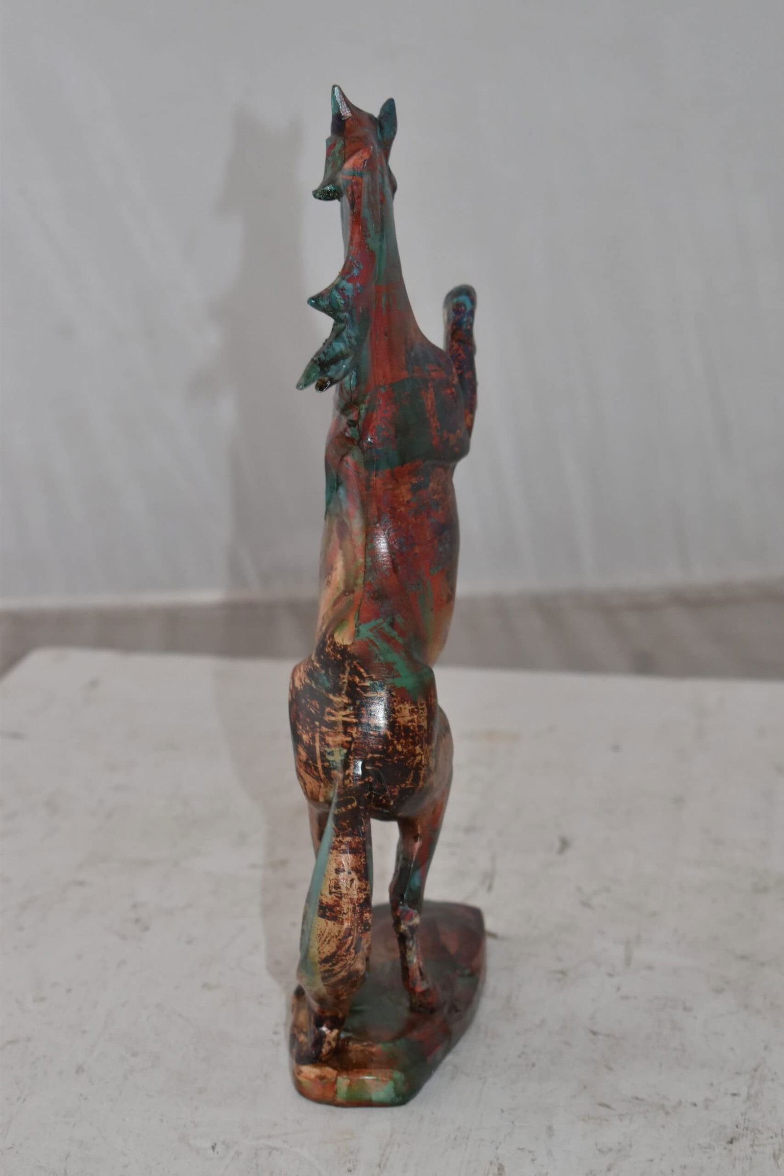 Small Varicolored Rearing Horse Resin Statue Size: 8" x 3" x 13"H - 9