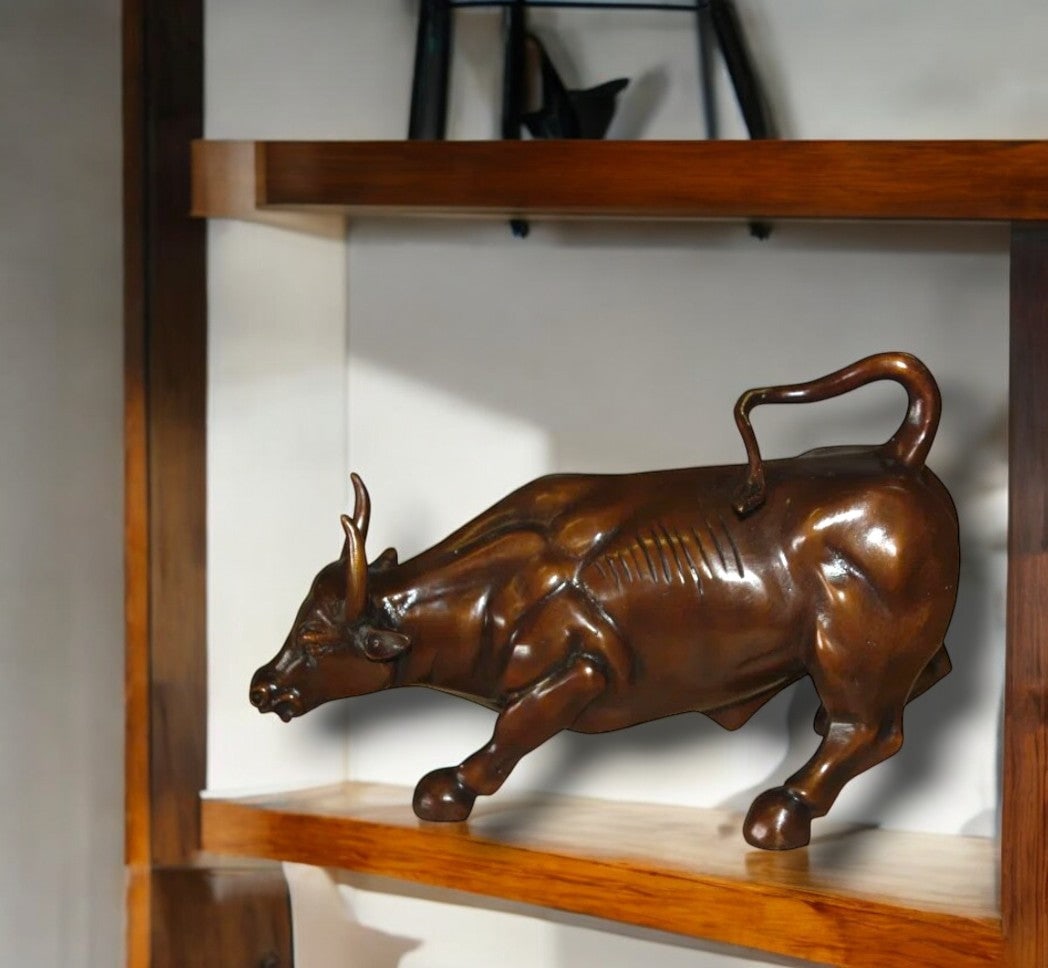 Bronze Wall Street Bull Small Statue - 2