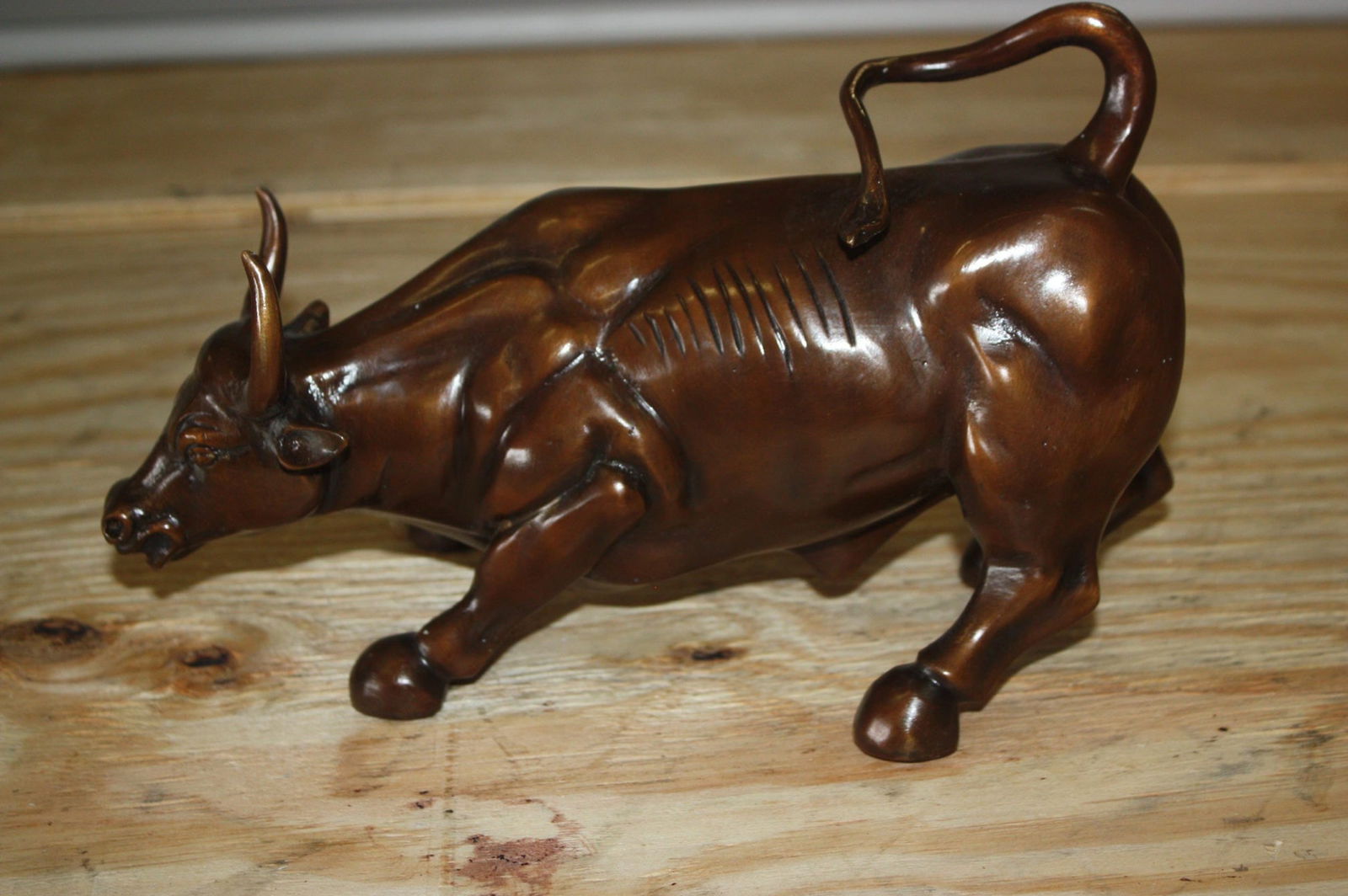 Bronze Wall Street Bull Small Statue - 5