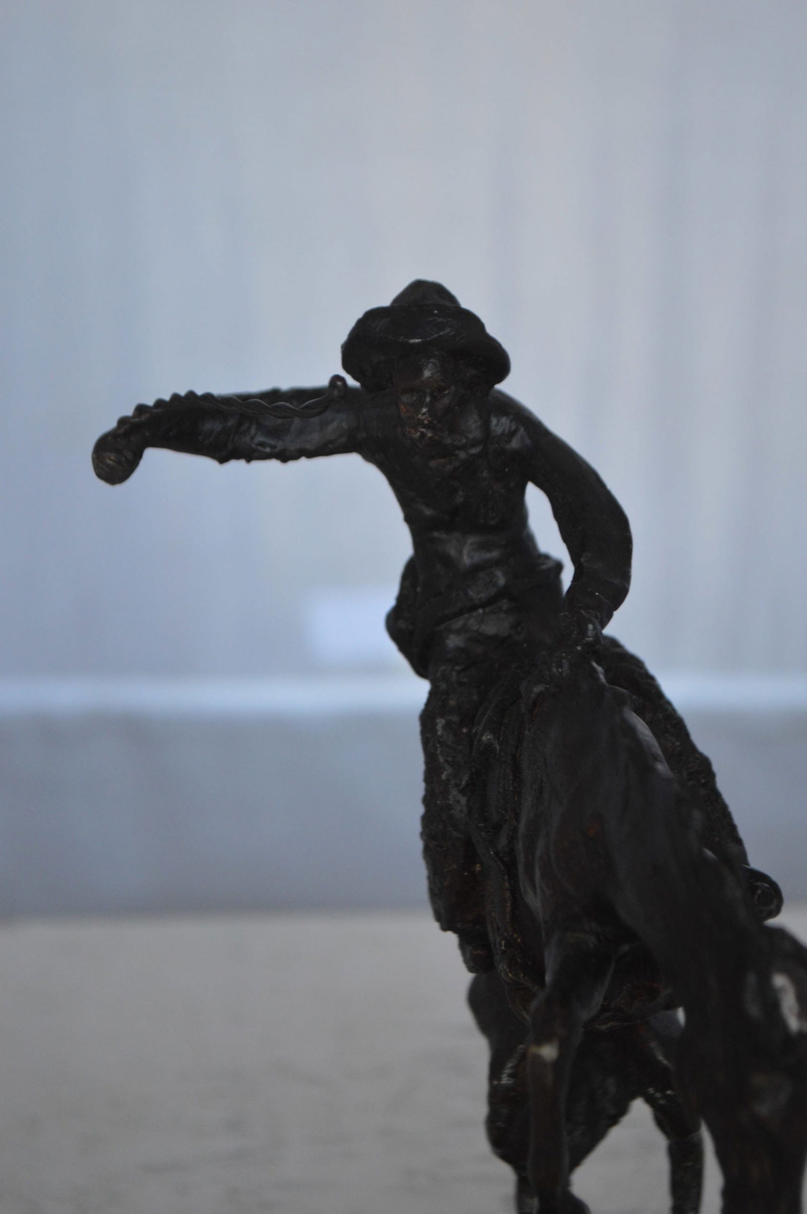 Wooly Chaps Bronze Statue by Remington 13H - Size: 8"L x 3"W x 9"H. - 12