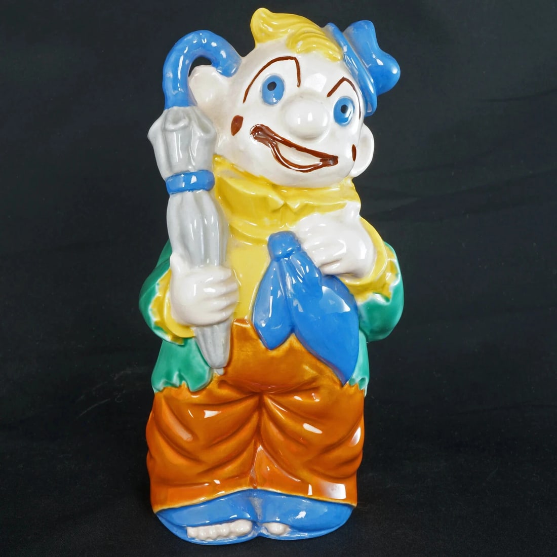 1970s Hand painted Ceramic Hobo Clown Bank - 2