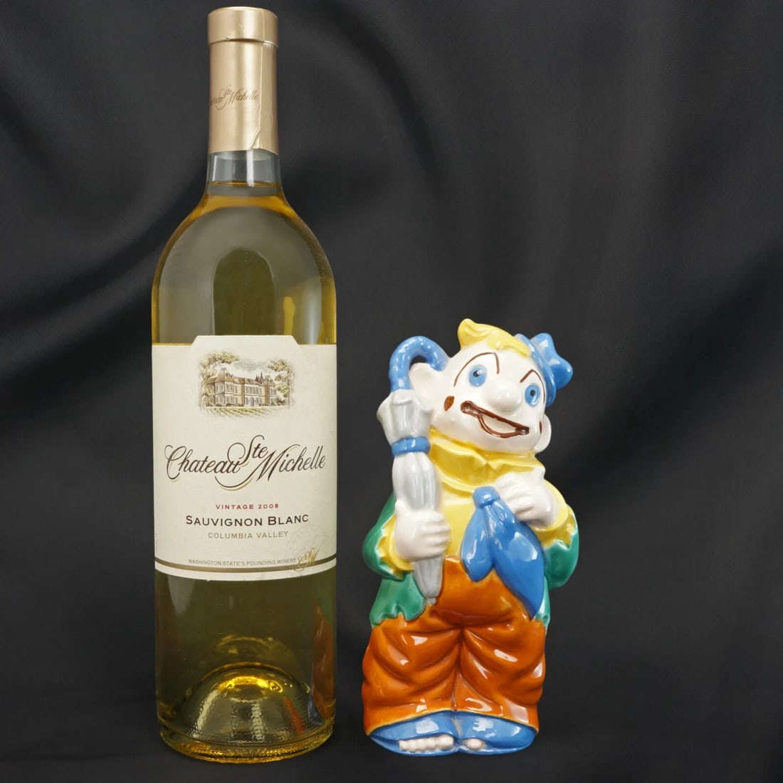 1970s Hand painted Ceramic Hobo Clown Bank - 3