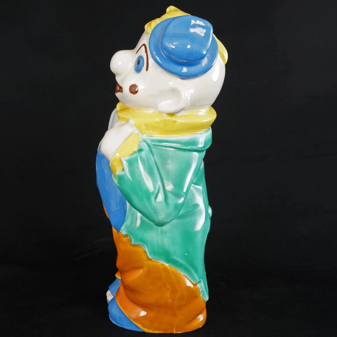 1970s Hand painted Ceramic Hobo Clown Bank - 4