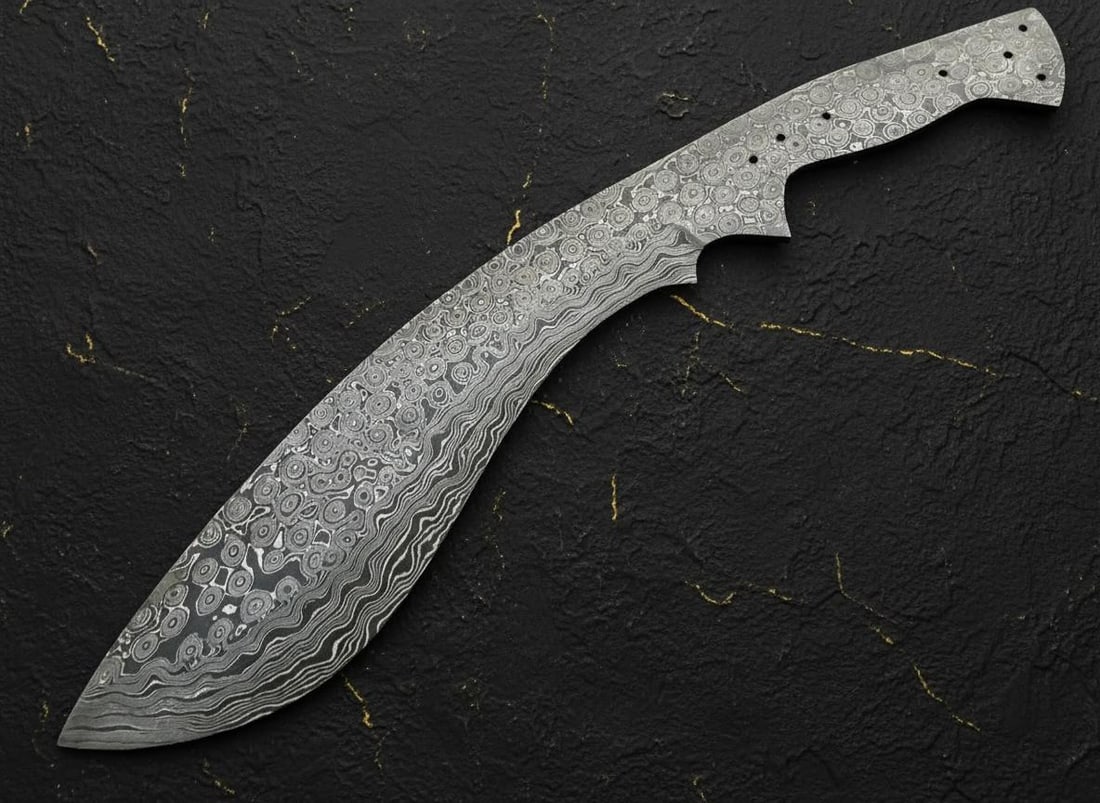 Hand Forged Damascus Steel Kukri Blade Blank 12" Full Tang for Custom Knife Making - 2