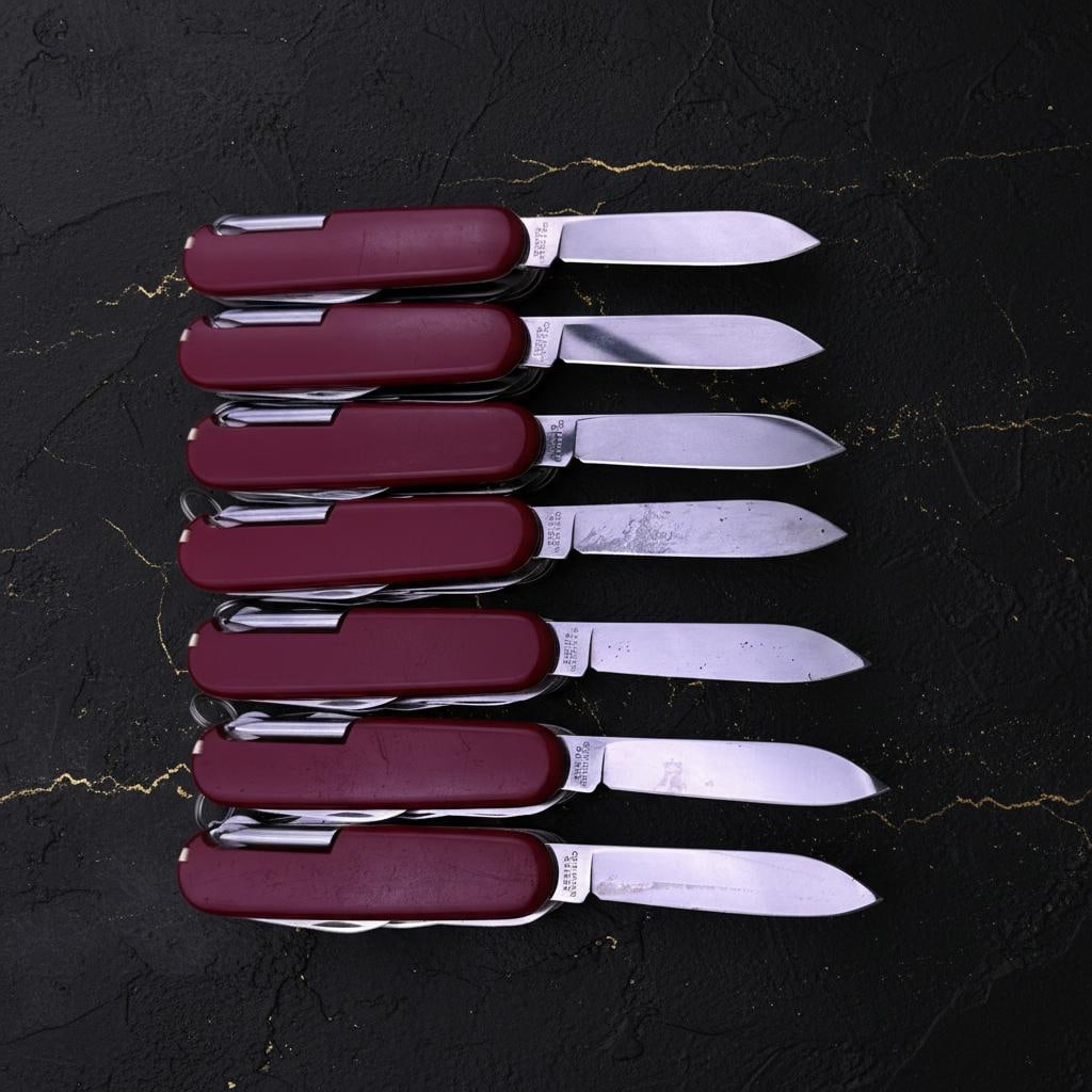 Red Victorinox Fieldmaster 91mm Swiss Army Multi Tool Folding Pocket Knife Used - 2