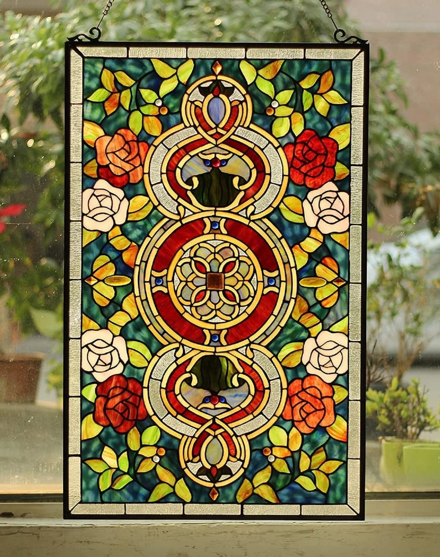32" Stained Glass Window Hanging Panel Suncatcher (1 of 9)