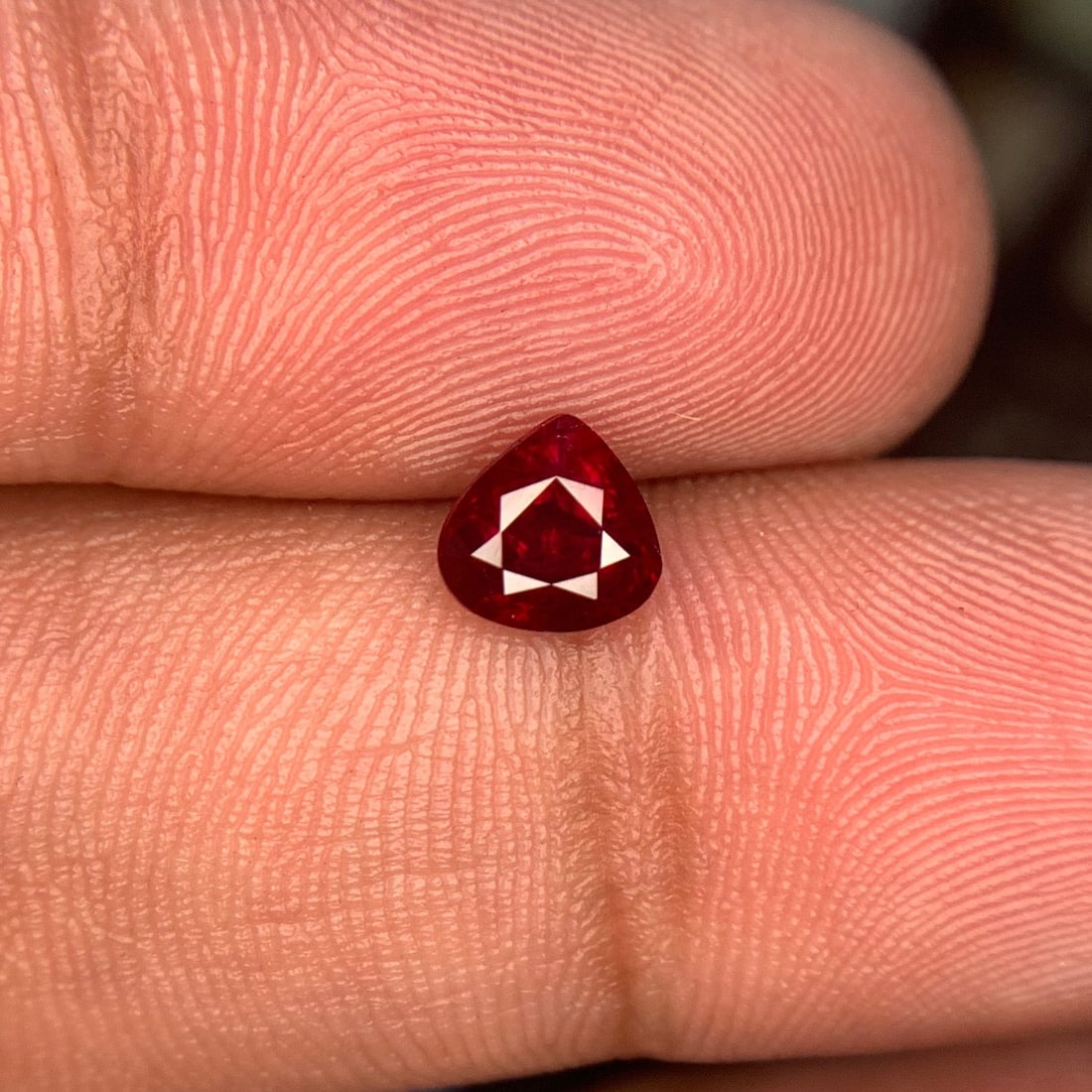 Vivid Red Ruby Gemstone: 1.05 Carat Trillion Cut Stone - 2