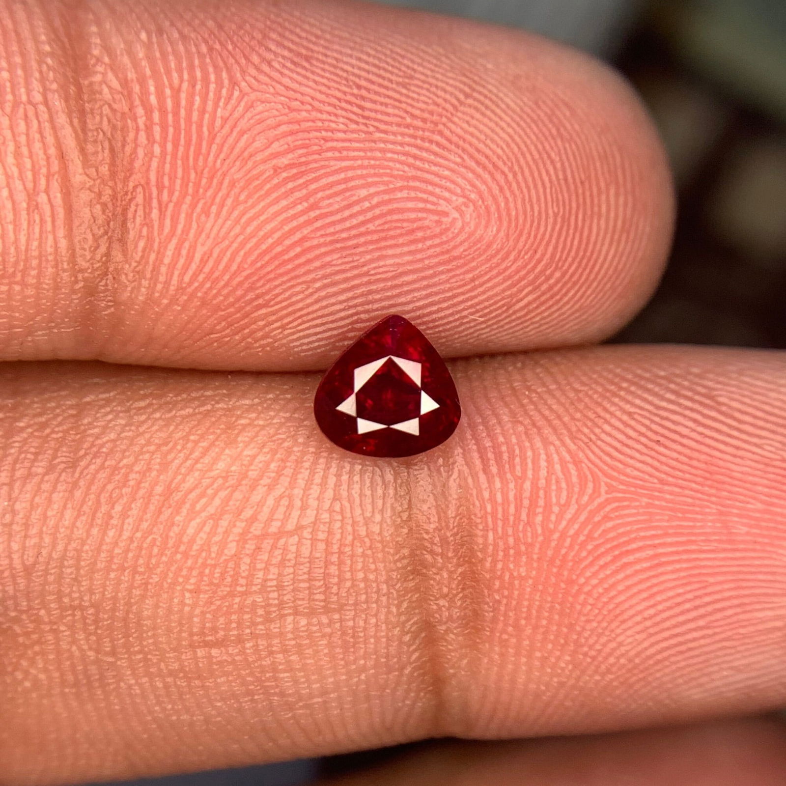 Vivid Red Ruby Gemstone: 1.05 Carat Trillion Cut Stone - 4