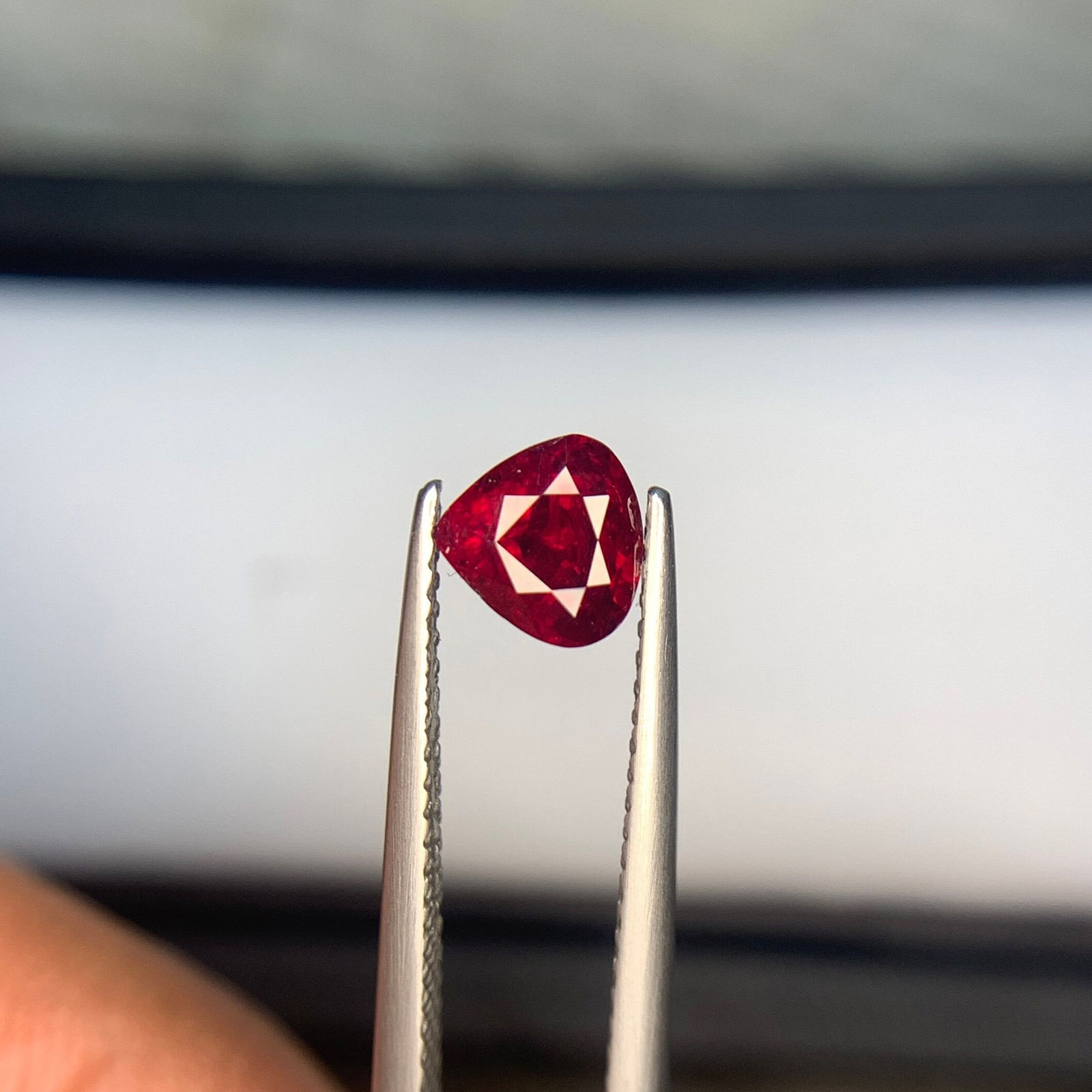 Vivid Red Ruby Gemstone: 1.05 Carat Trillion Cut Stone - 5