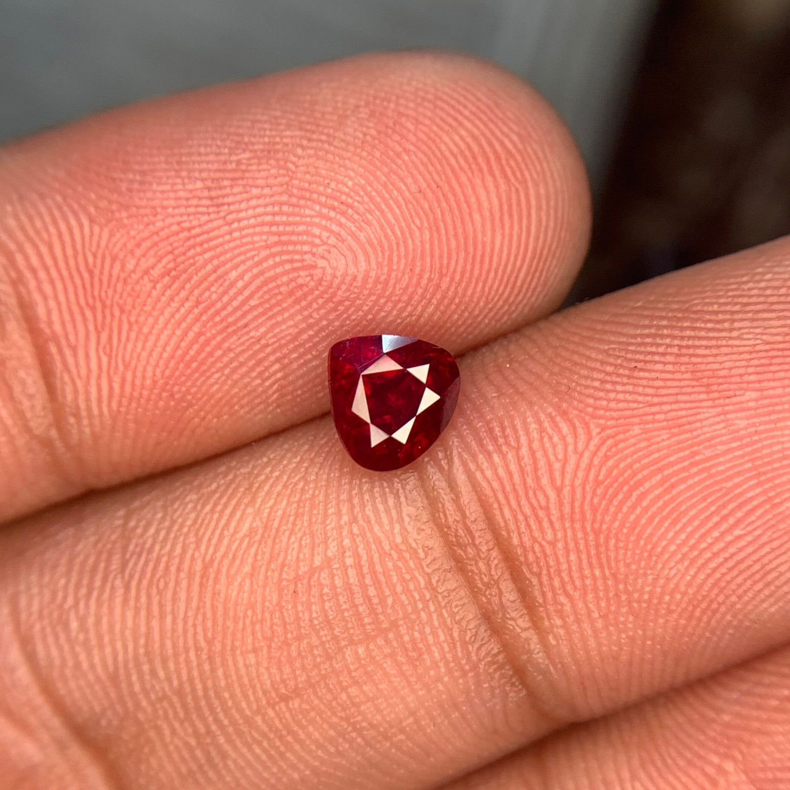 Vivid Red Ruby Gemstone: 1.05 Carat Trillion Cut Stone - 6