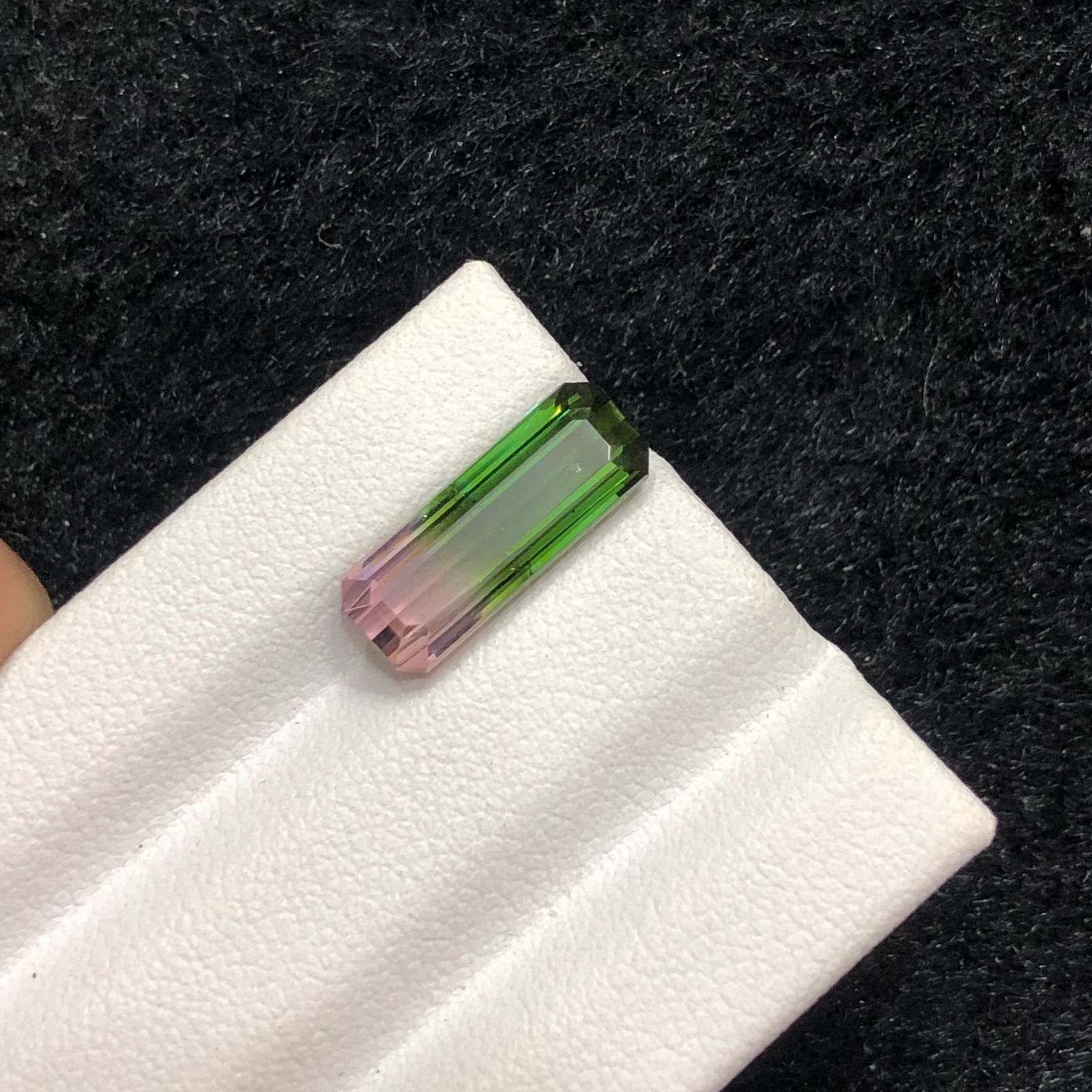 Watermelon Tourmaline Gemstone: 3.65 CT Emerald Cut Afghan Crystal - 6