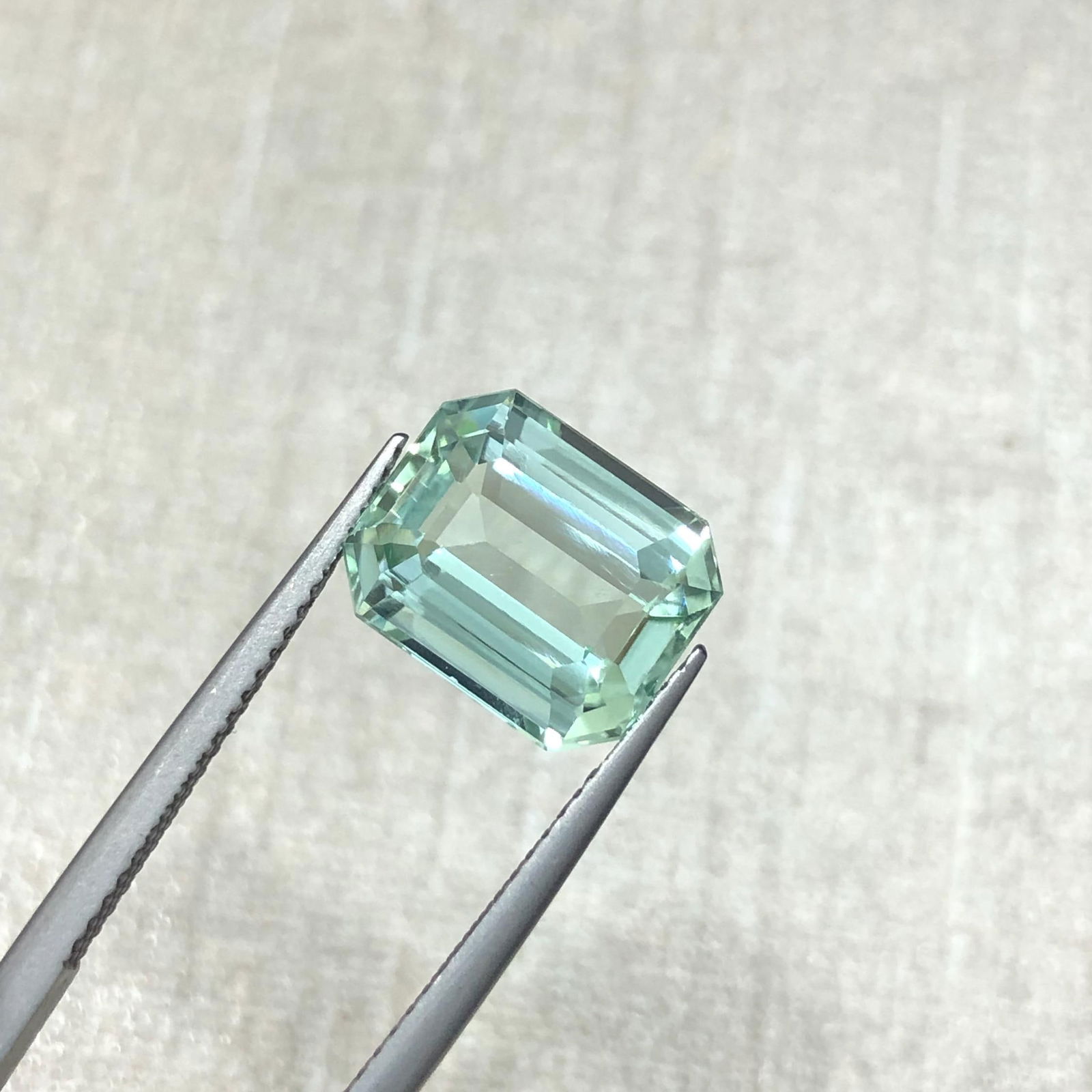 Seafoam Tourmaline Gemstone: Emerald Cut Afghanistan Stone, 5.8 CT - 5
