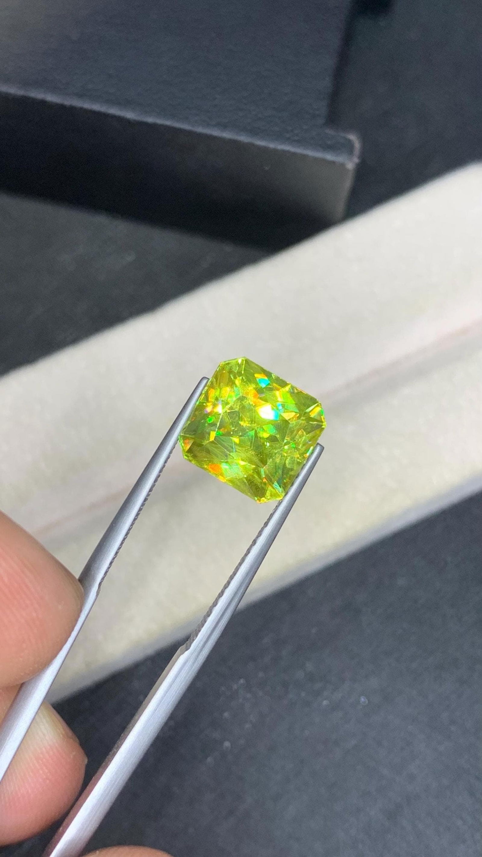 5.83 CT Sphene Gemstone: Emerald Cut Titanite, Rainbow Fire - 2