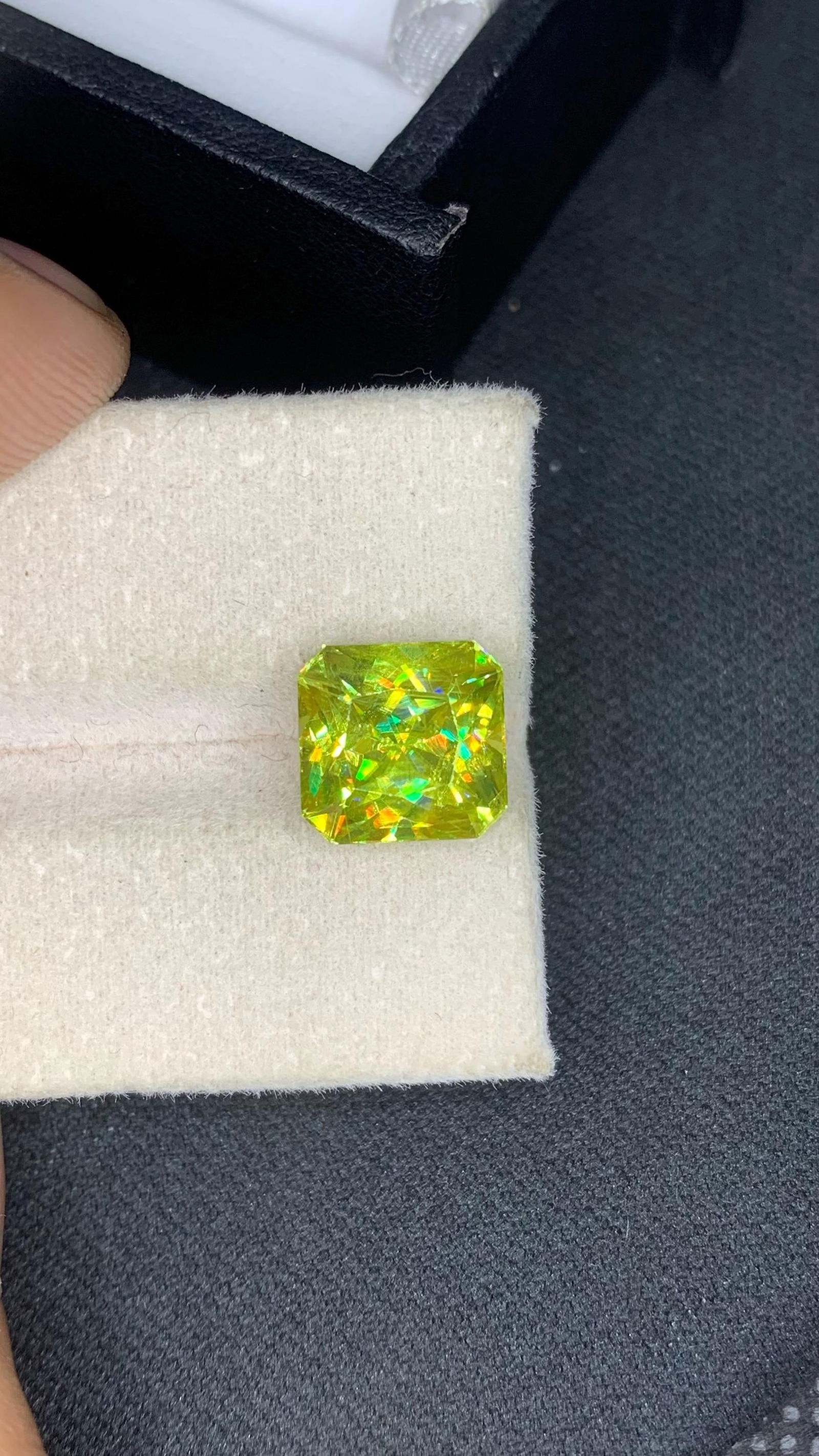 5.83 CT Sphene Gemstone: Emerald Cut Titanite, Rainbow Fire - 4