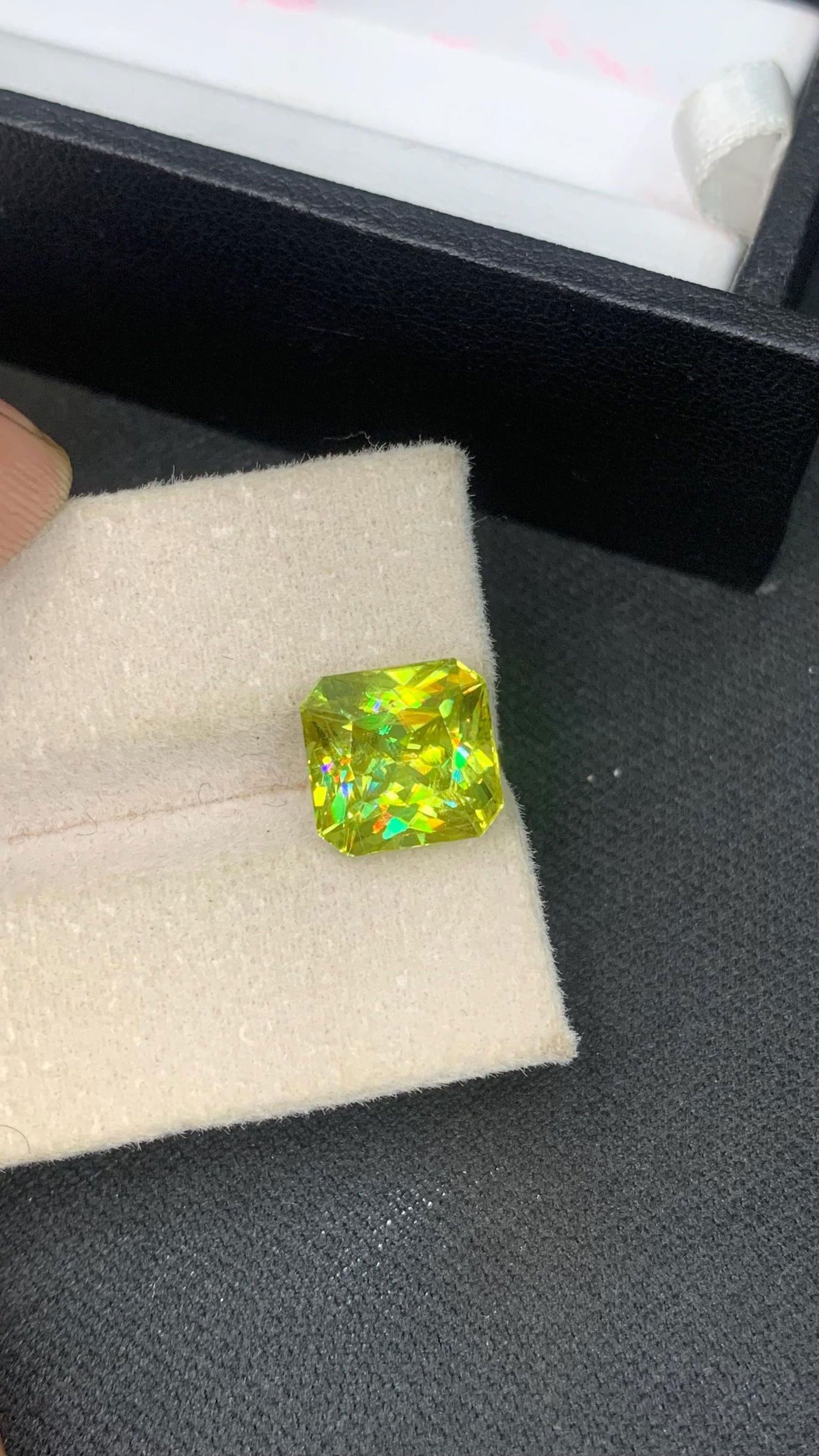 5.83 CT Sphene Gemstone: Emerald Cut Titanite, Rainbow Fire - 5