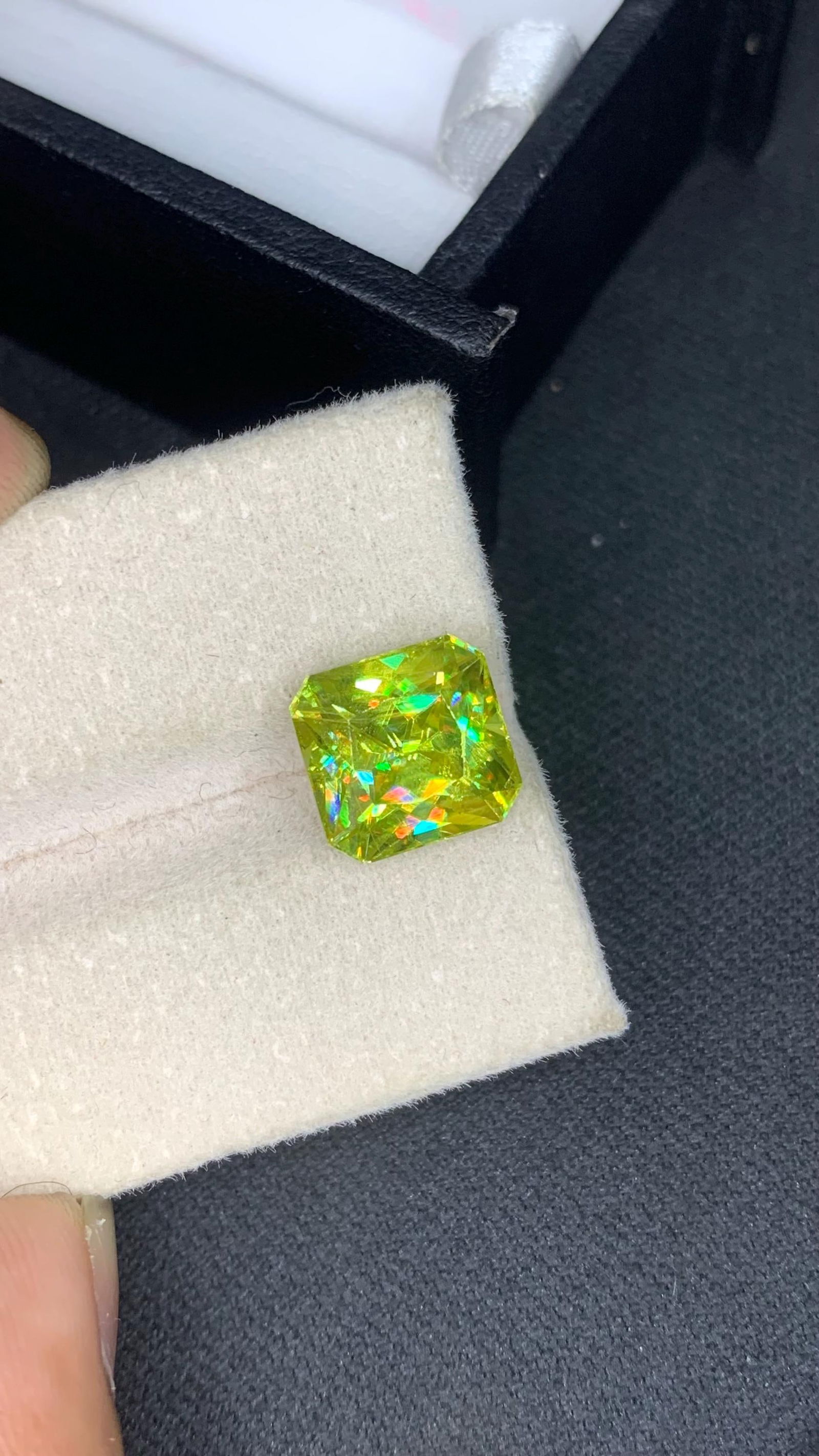 5.83 CT Sphene Gemstone: Emerald Cut Titanite, Rainbow Fire - 7