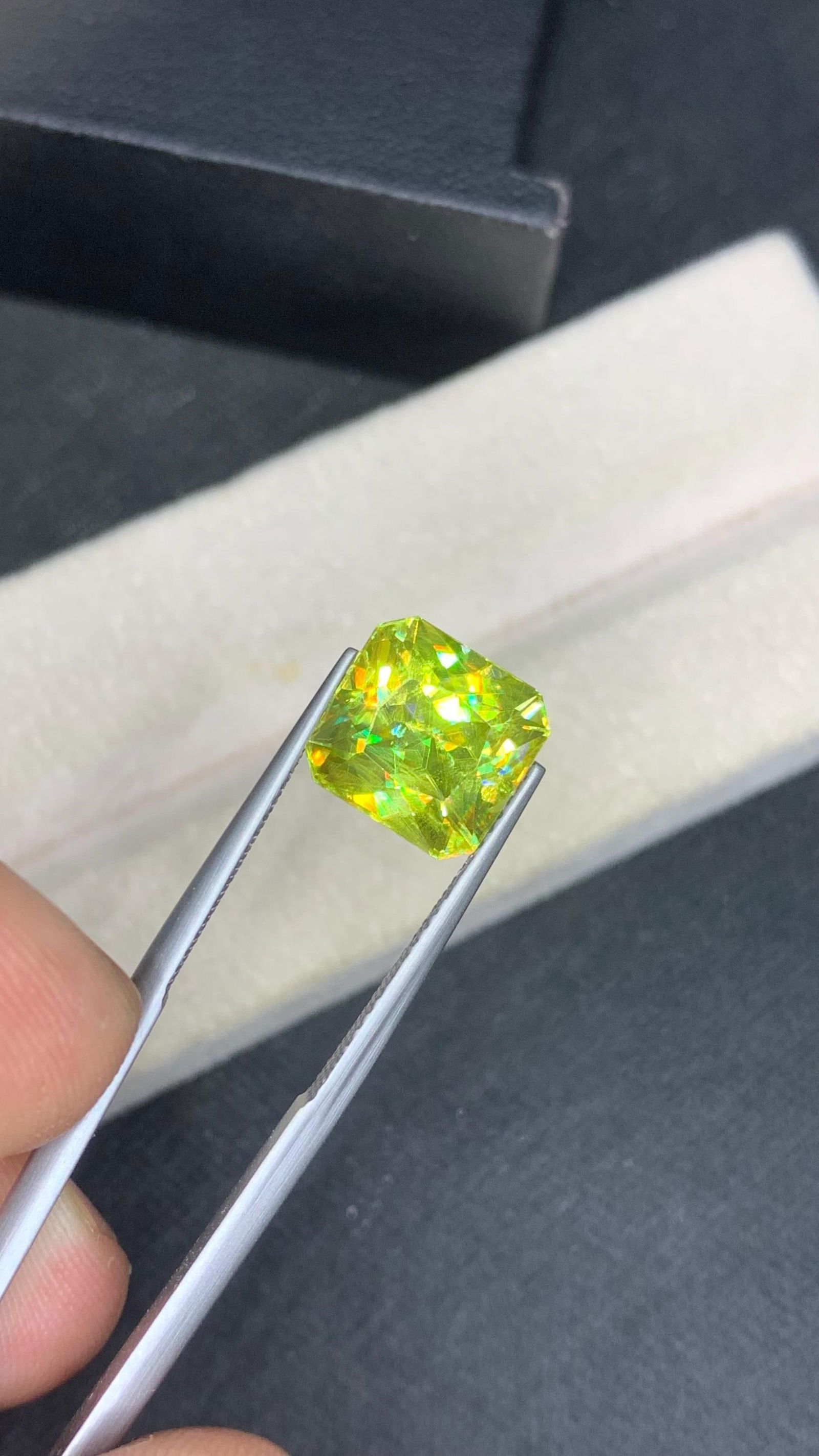 5.83 CT Sphene Gemstone: Emerald Cut Titanite, Rainbow Fire - 8