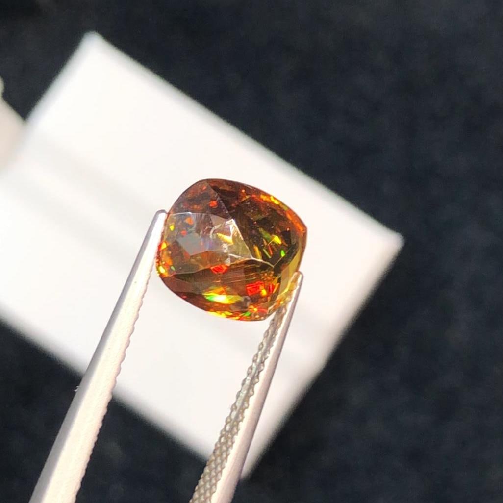 3.60 Carat Cushion Cut Sphene Gemstone: Natural Titanite, Zagi Mine - 7