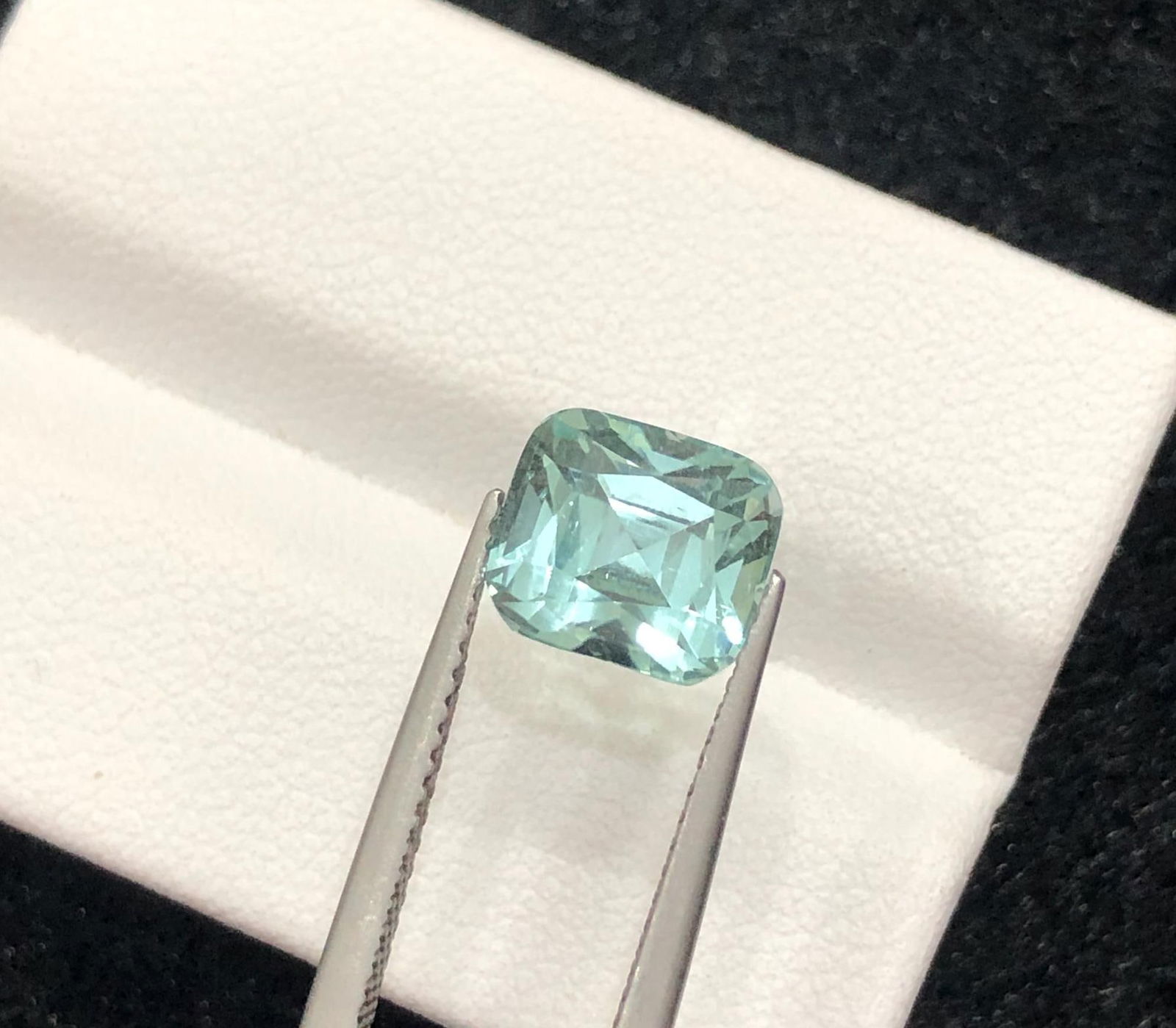 Aqua Green Tourmaline Gemstone: 3.44 CT Afghani Cushion Cut Stone - 3