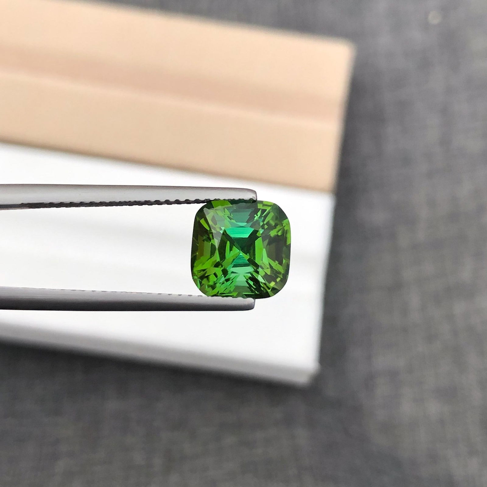 3.51 Carat Green Blue Tourmaline Gemstone: Afghan Cushion Cut - 6