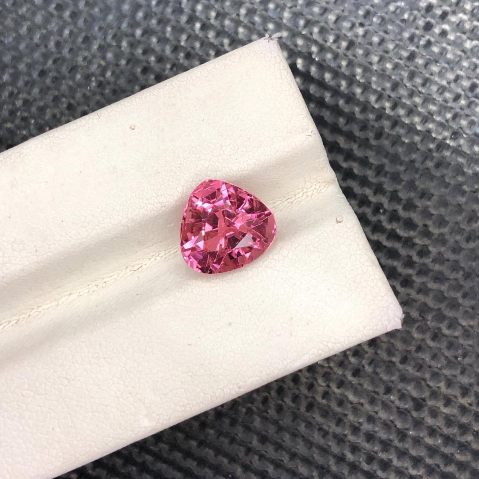 Hot Pink Tourmaline Gemstone: 3.90 Carat Afghan Trillion Cut (1 of 8)