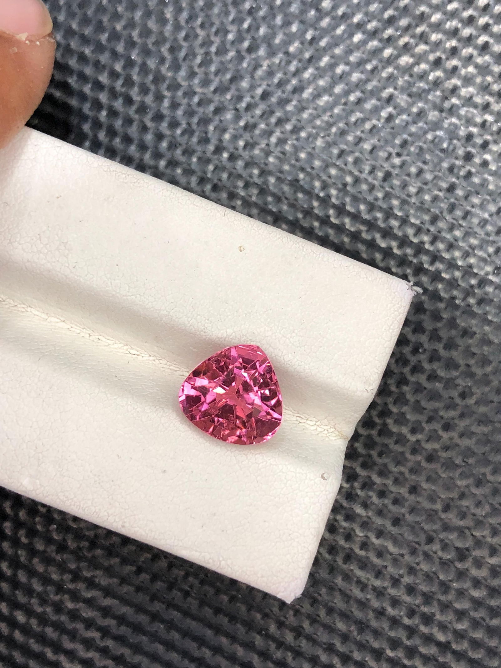 Hot Pink Tourmaline Gemstone: 3.90 Carat Afghan Trillion Cut - 4