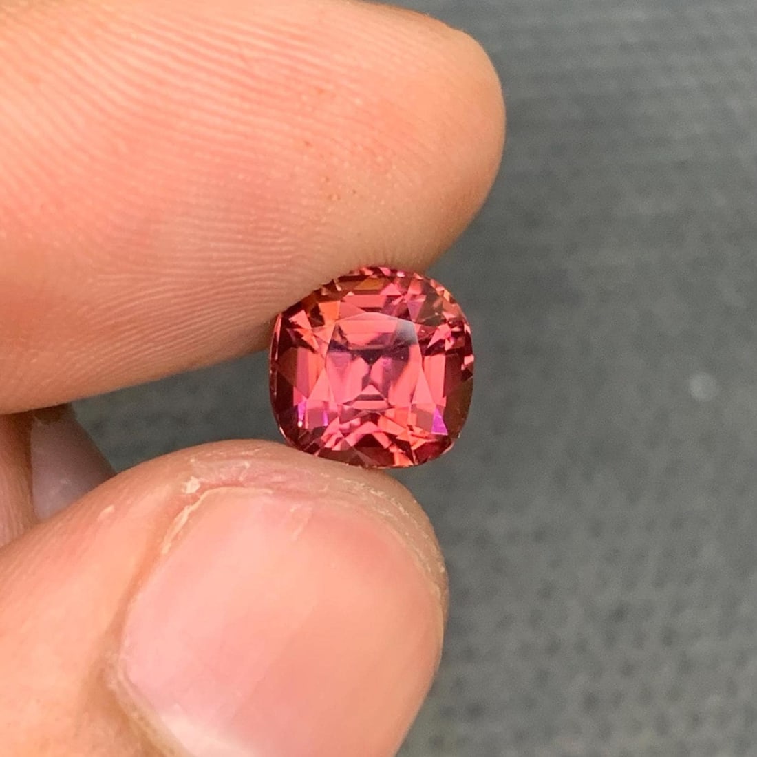 Hot Pink Tourmaline Gemstone: 2.64 Carat Cushion Cut (1 of 10)