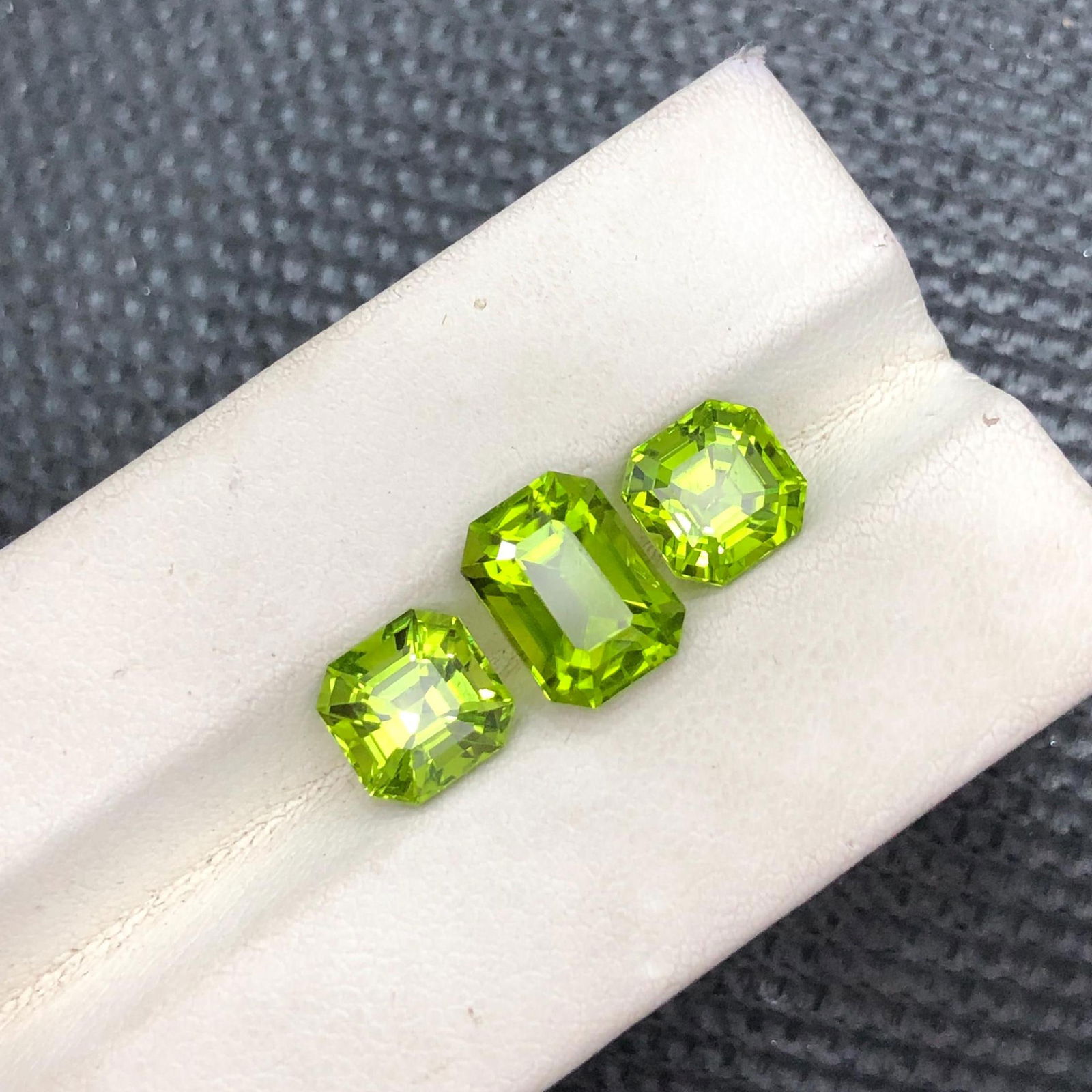 Apple Green Peridot Gemstone Set: Emerald & Asscher Cut, Sapat Valley - 2