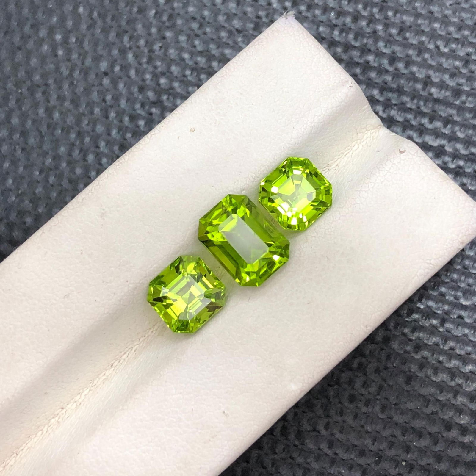Apple Green Peridot Gemstone Set: Emerald & Asscher Cut, Sapat Valley - 4