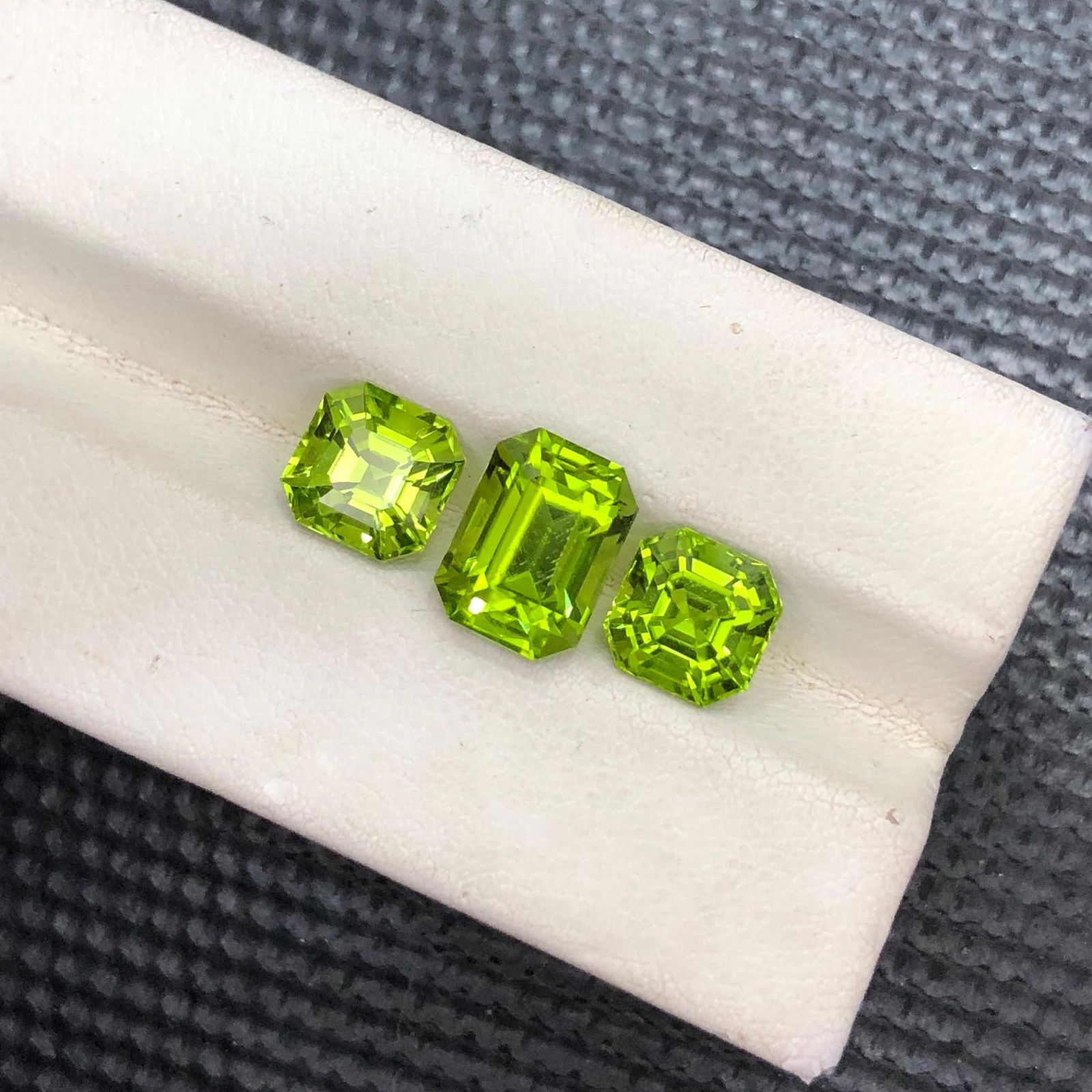 Apple Green Peridot Gemstone Set: Emerald & Asscher Cut, Sapat Valley - 5